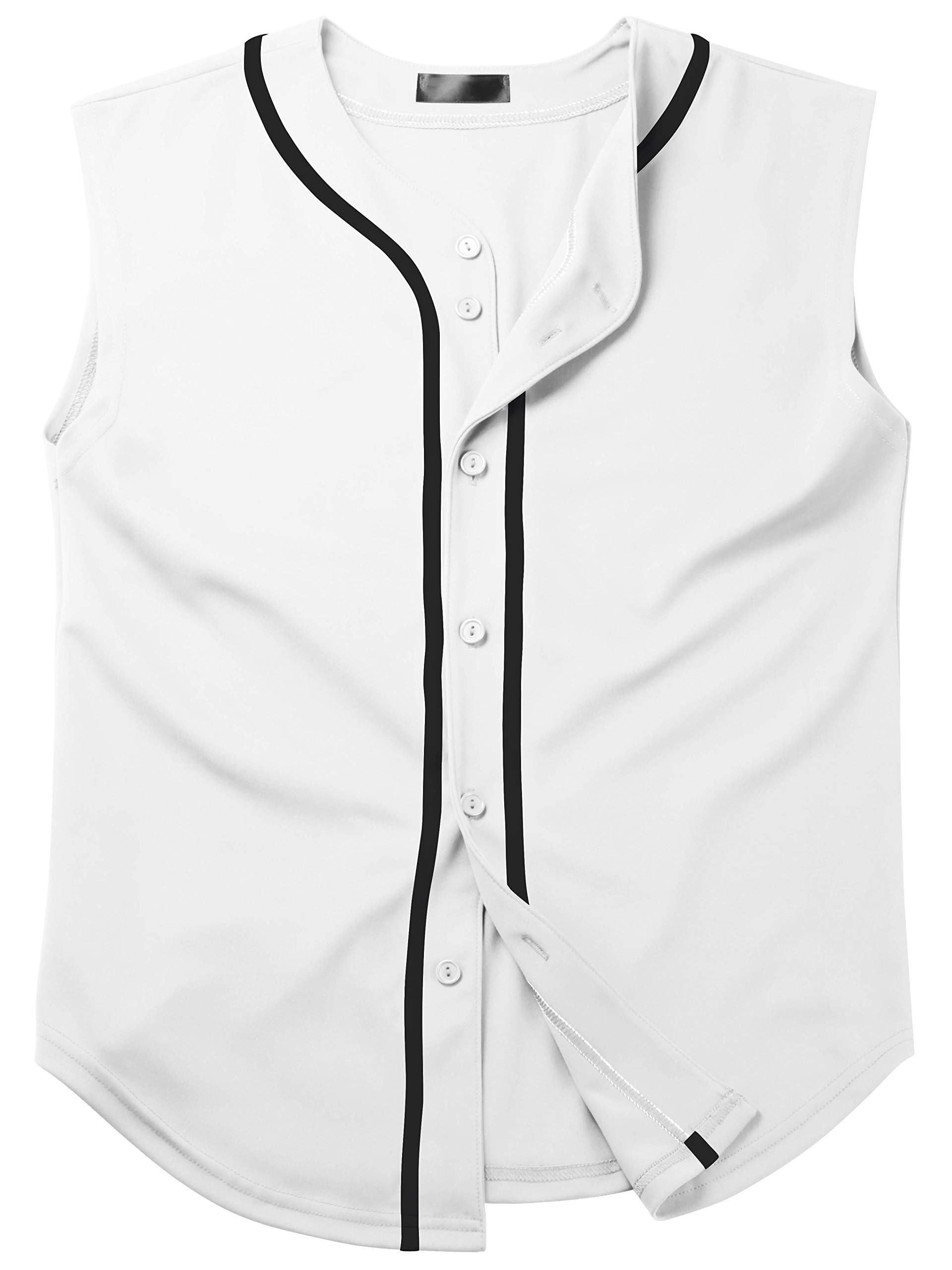 Men's Button Down Sleeveless Baseball Jersey - Athletic Softball Tank Top for Casual Wear & Sports - Breathable Comfortable Shirt for Summer Outdoor Activities