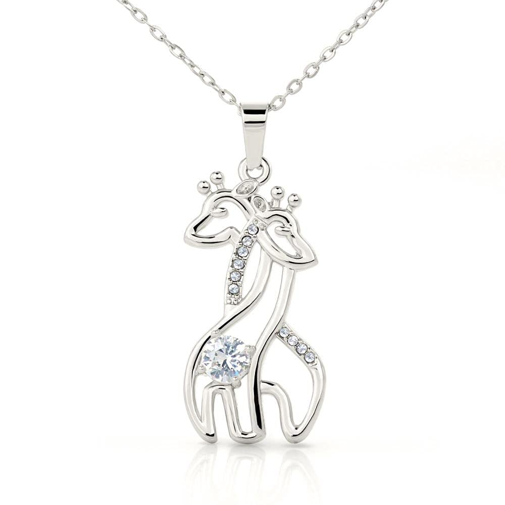Handmade Personalized Giraffe Message Card Necklace - Unique Birthday Gift for Mom, Mother's Day Present from Daughter/Son - Perfect for Special Occasions & Everyday Wear