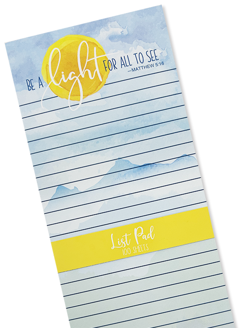 Be A Light Chunky List Pad - Premium Thick Notepad for Journaling, To-Do Lists & Office Organization - Perfect for Daily Planning, Grocery Lists & Note Taking