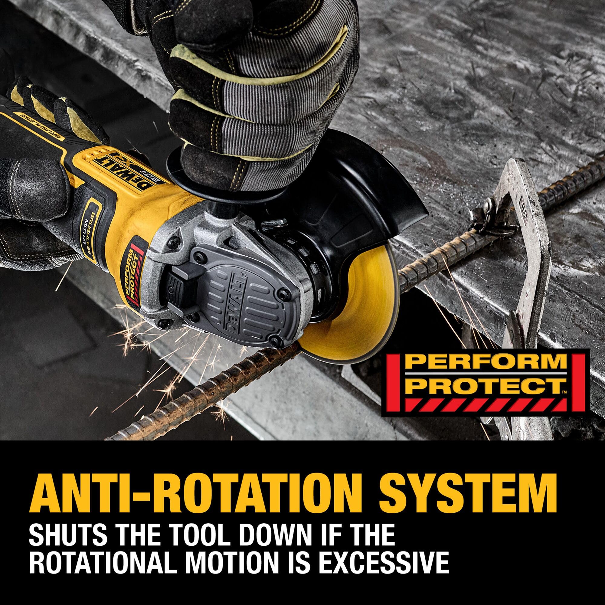 DEWALT 20V MAX XR Brushless Cordless 4.5-5 Inch Variable Speed Paddle Switch Angle Grinder (Tool Only, DCG410VSB) - Perfect for Metal Cutting, Grinding, and Polishing in Construction, DIY, and Workshop Projects