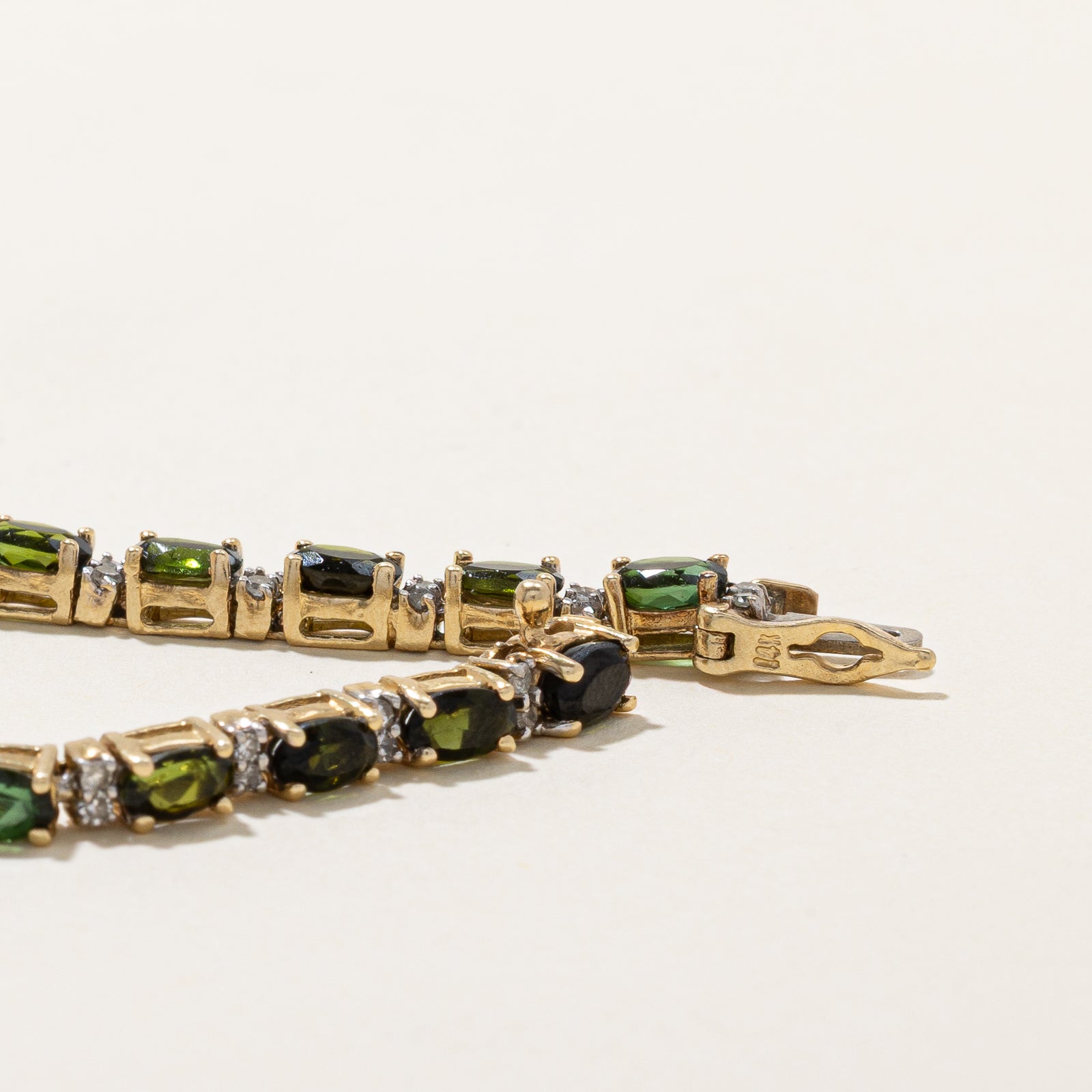 6.00ctw Tourmaline & Diamond Eternity Bracelet for Women | 0.30ctw Genuine Gemstone Tennis Bracelet | Elegant Jewelry Gift for Anniversary, Birthday & Special Occasions | Perfect for Weddings, Parties & Everyday Wear