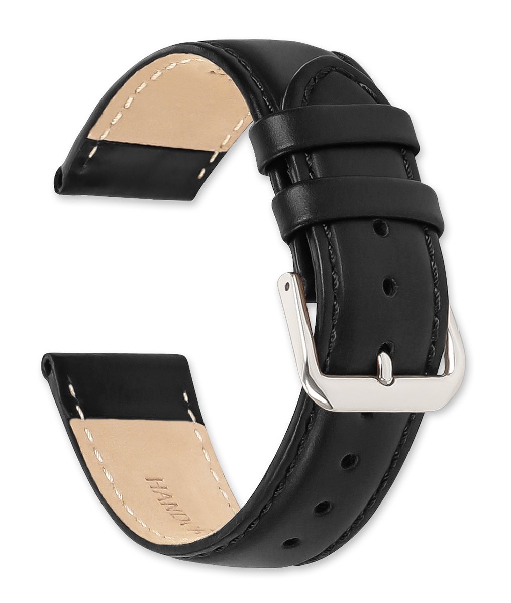 Genuine Leather Watch Band - Black/Brown/Havana - 10-20mm Width for Men & Women