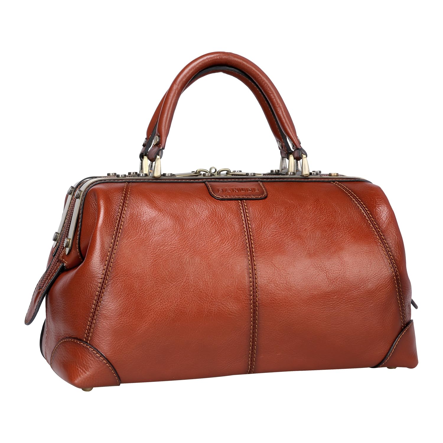 Vintage Full Grain Italian Leather Handbags for Women - Doctor Bag Purse Ladies Satchel - Perfect for Work, Travel & Everyday Use
