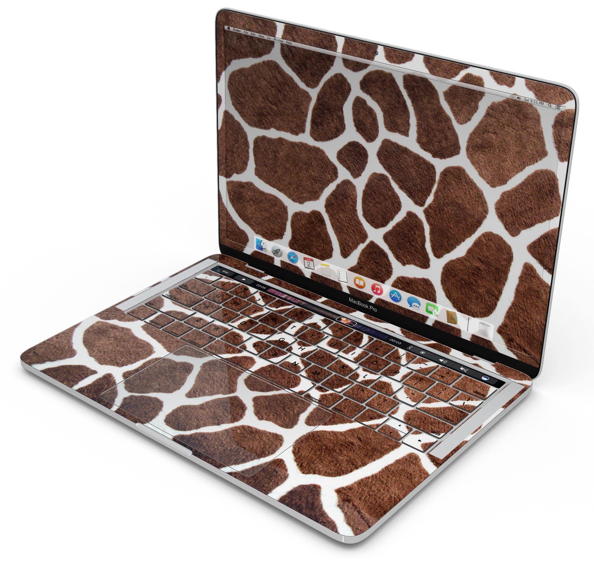 Real Giraffe Animal Print Full-Body Protective Skin Wrap for MacBook 13