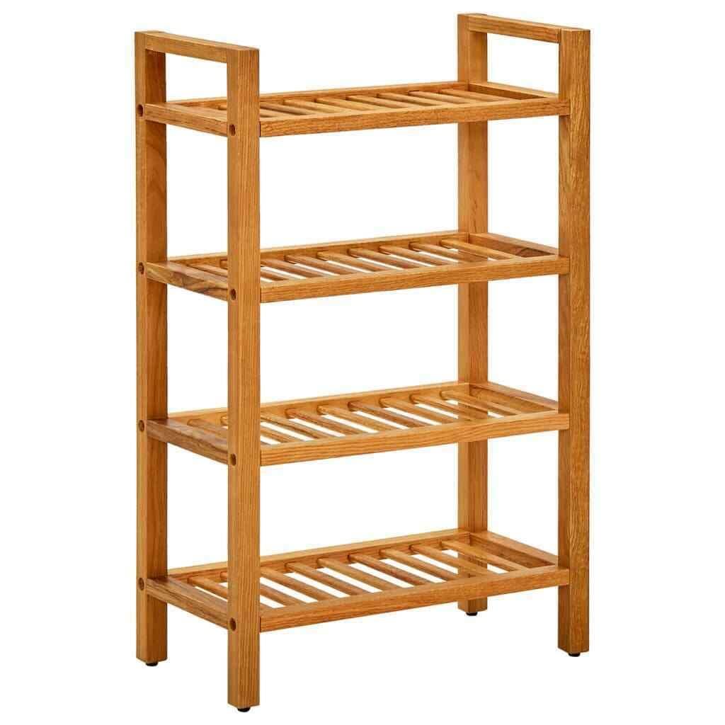 BouboboP 4-Tier Solid Oak Wood Shoe Rack - 19.6
