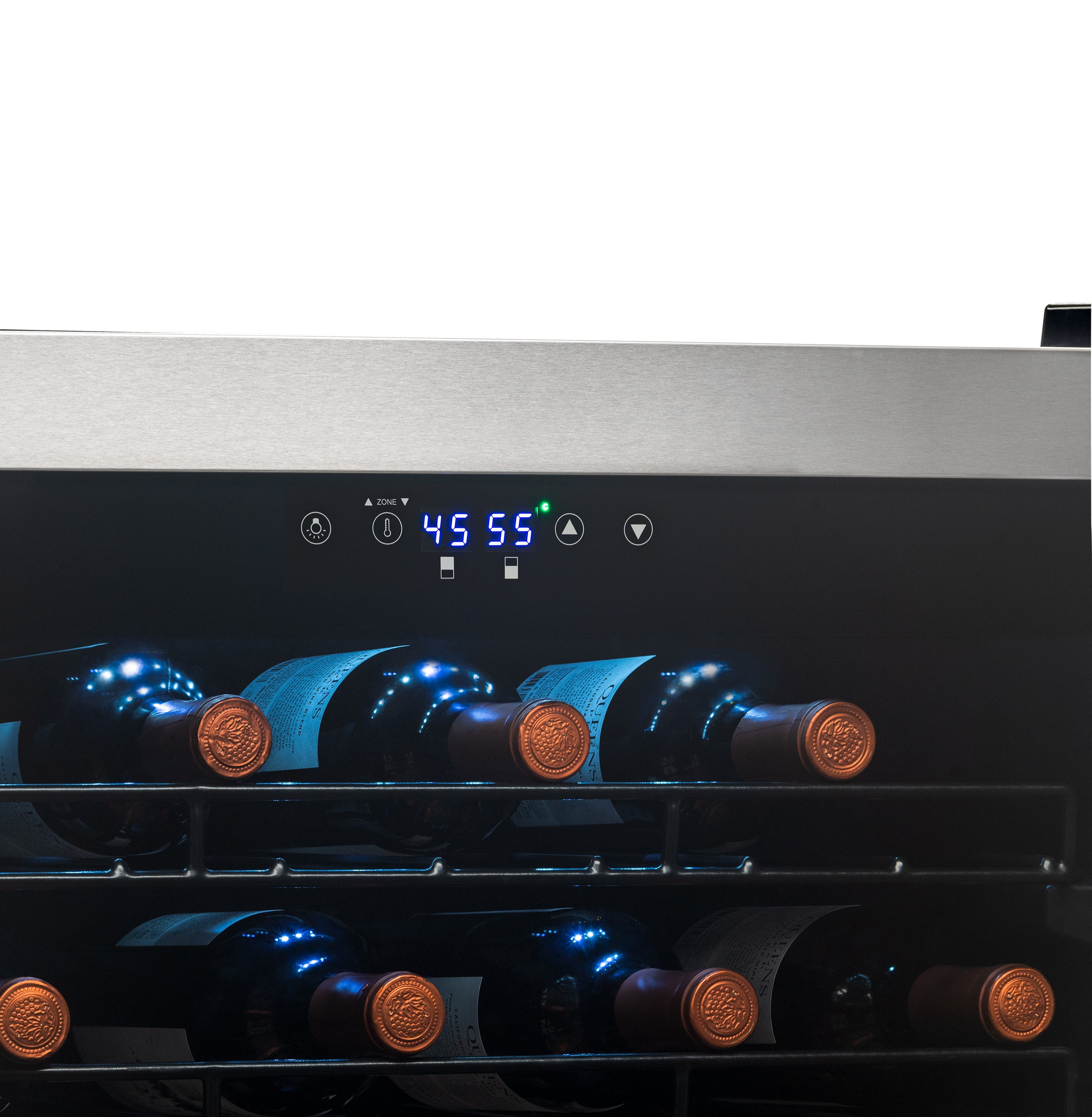 Newair® 76 Bottle 23 Inch Stainless Steel Freestanding Dual Zone Wine Cooler Refrigerator - Perfect for Home Bars, Restaurants, and Wine Cellars