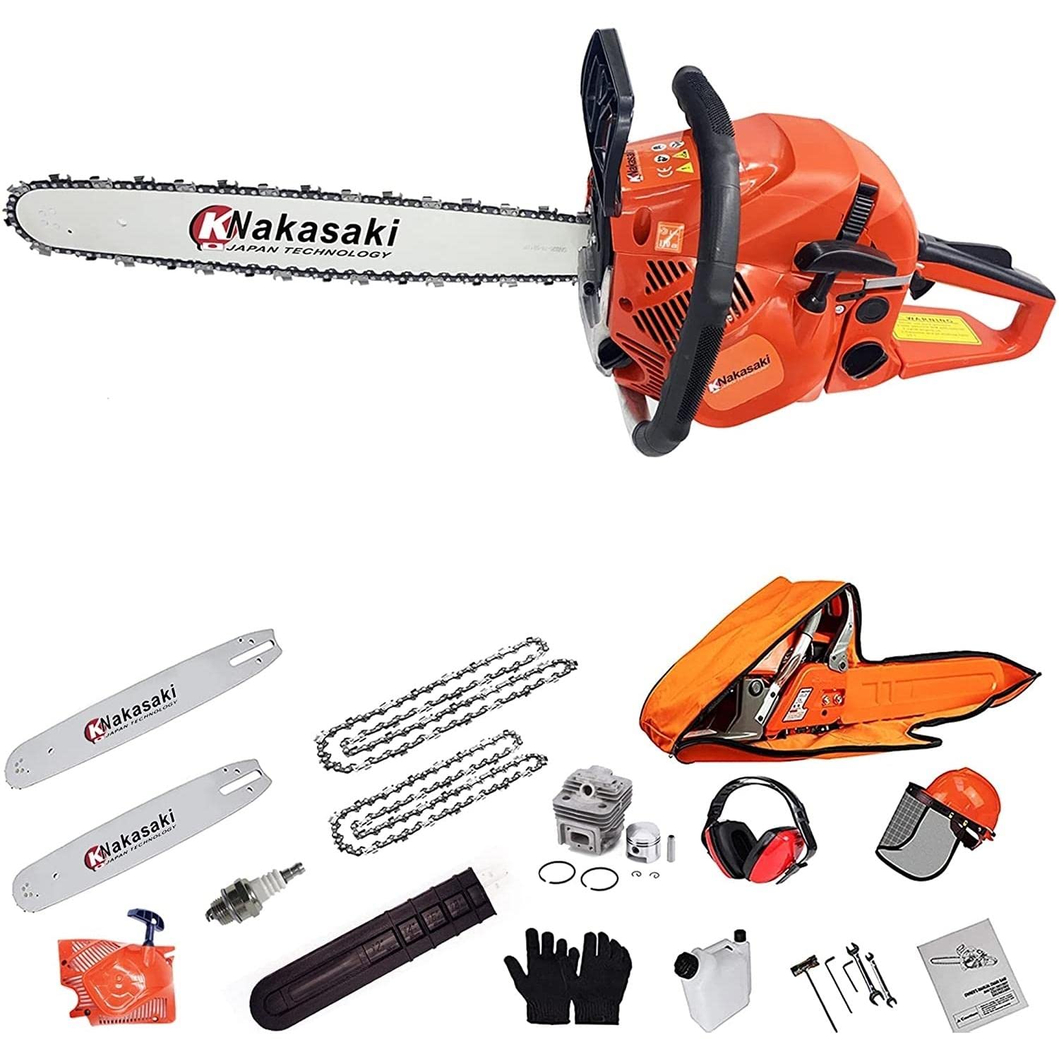 20-Inch 3.5HP 2-Stroke Gas Chainsaw - Professional Stainless Steel Chainsaw for Tree Cutting, Firewood & Garden Maintenance - Includes Repair Kit & Stump Removal - Perfect for Landscaping, Woodworking & Emergency Storm Cleanup