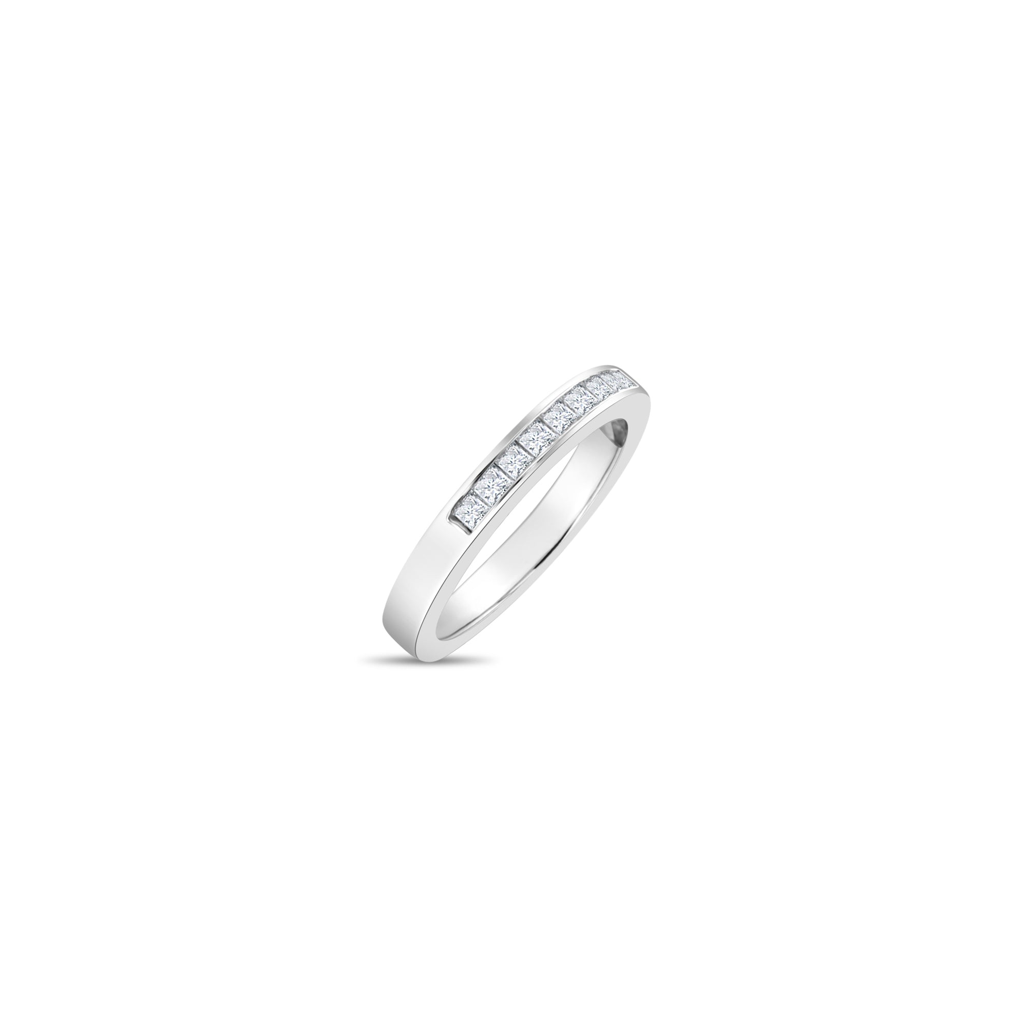 Princess Cut Channel Set Diamond Wedding Band for Women – Elegant & Timeless Engagement Ring for Brides, Anniversaries & Special Occasions