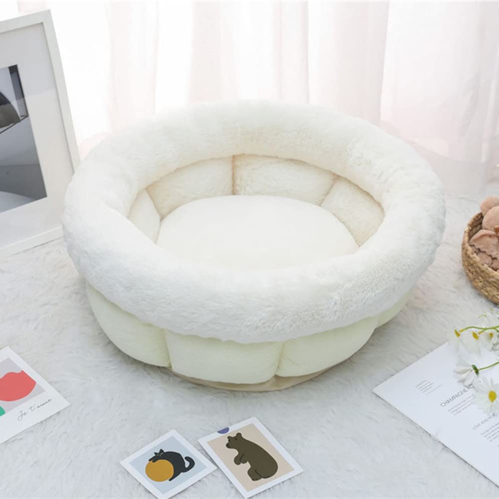 Soft Plush Round Dog & Cat Bed - Warm Calming Cuddler Pet Sofa for Small to Medium Pets | Cozy Sleeping Nest for Puppies & Kittens | Perfect for Kennels, Living Rooms & Bedrooms