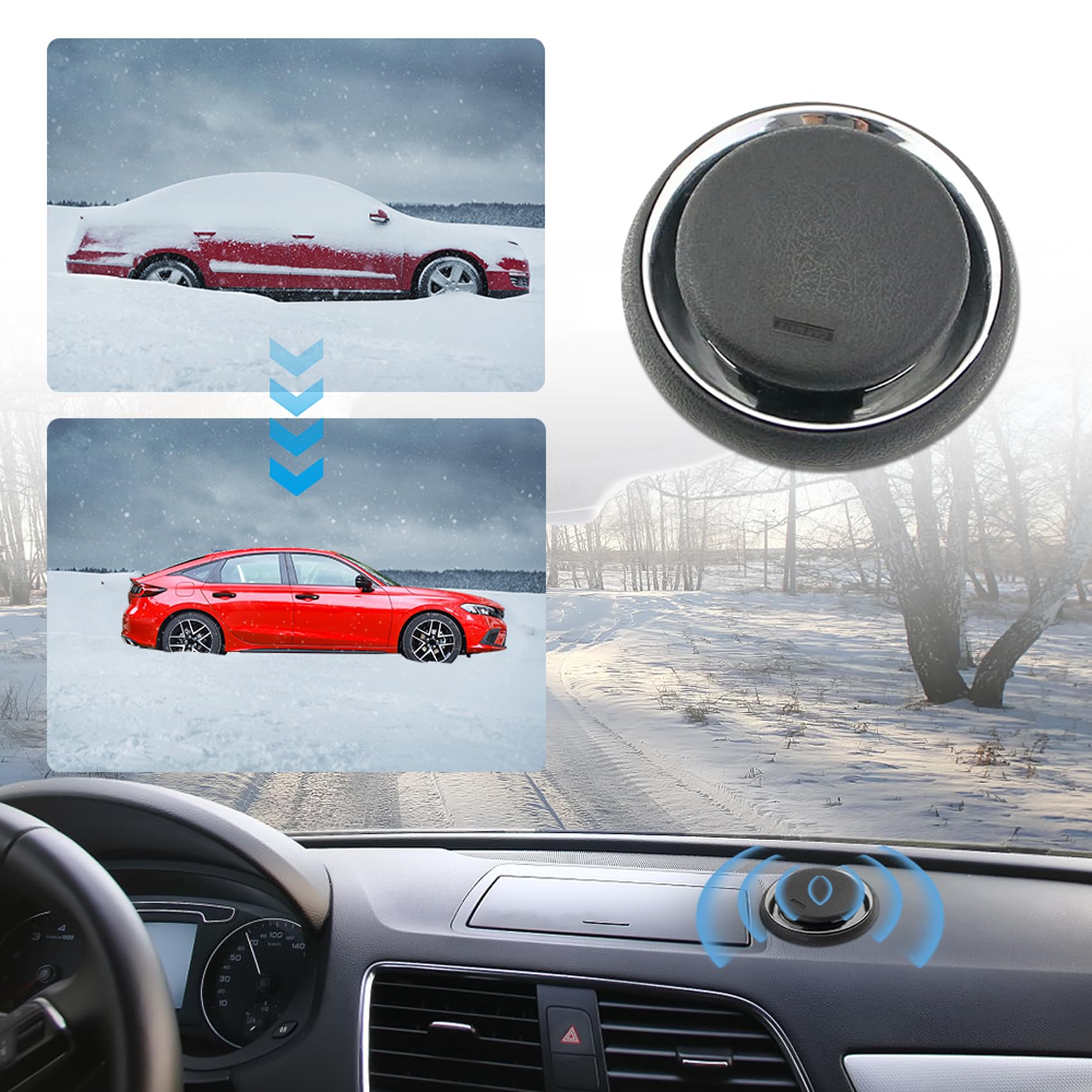 Portable Electromagnetic Snow & Ice Remover for Cars - Windshield Defogger, Deicer & Essential Oil Diffuser | Winter Car Accessories for Quick Defrosting & Aromatherapy | Ideal for Cold Weather, Road Trips & Daily Commute