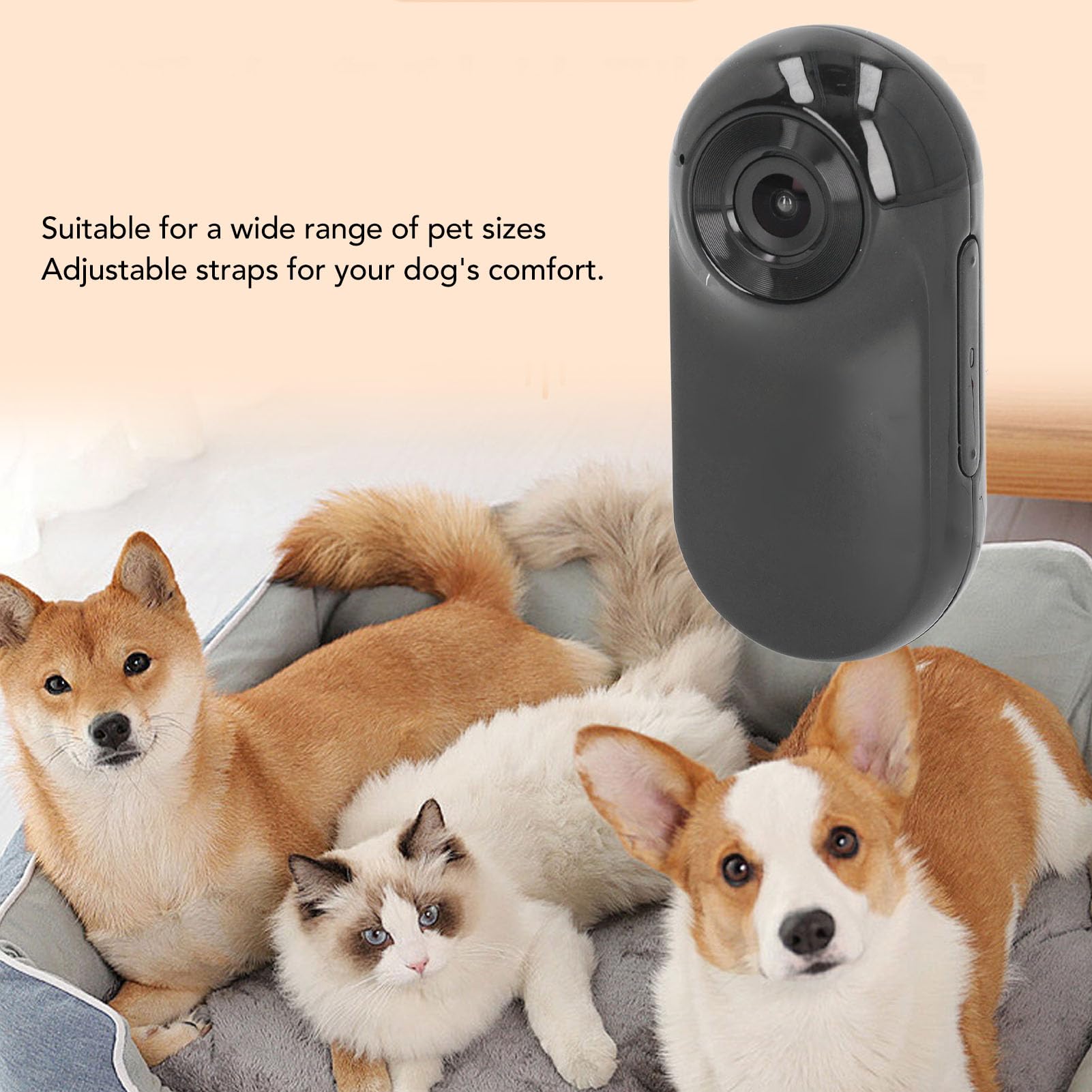 **Dog Collar Camera - 1080P HD Video & 4K Photo, 170° Wide Angle Pet Action Camera for Outdoor Adventures - Perfect for Hiking, Running & Training with Dogs & Cats**