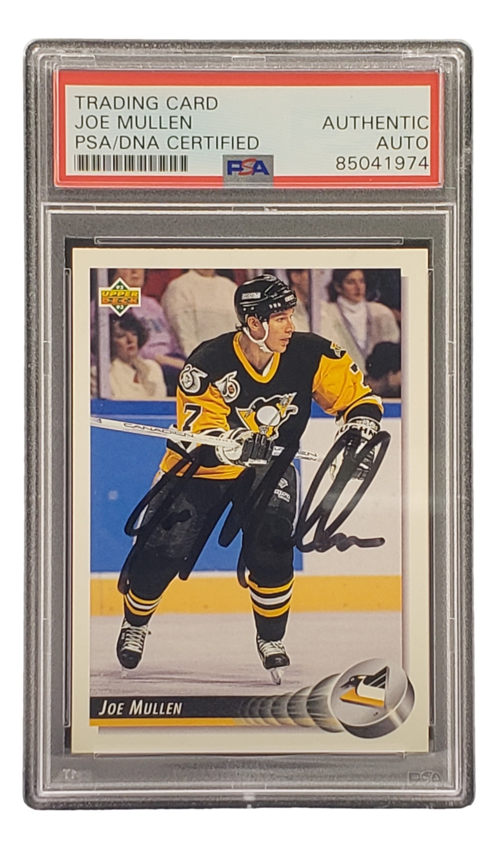 Joe Mullen Autographed 1992 Upper Deck #144 Pittsburgh Penguins NHL Hockey Card - PSA/DNA Certified - Perfect for Collectors & Sports Memorabilia Displays