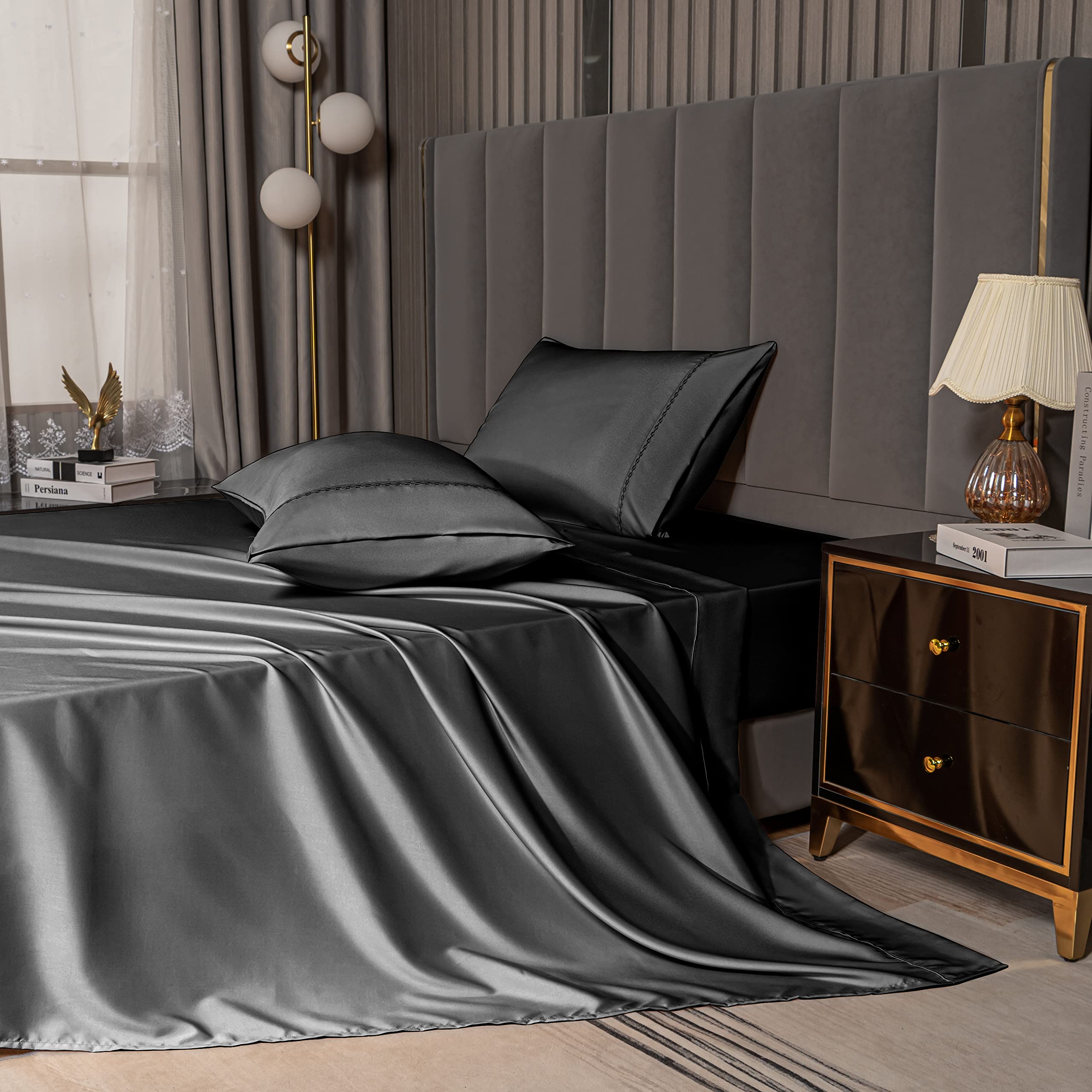 Premium Bamboo Bed Sheets Set - Cooling, Breathable Full Size Sheets with 16