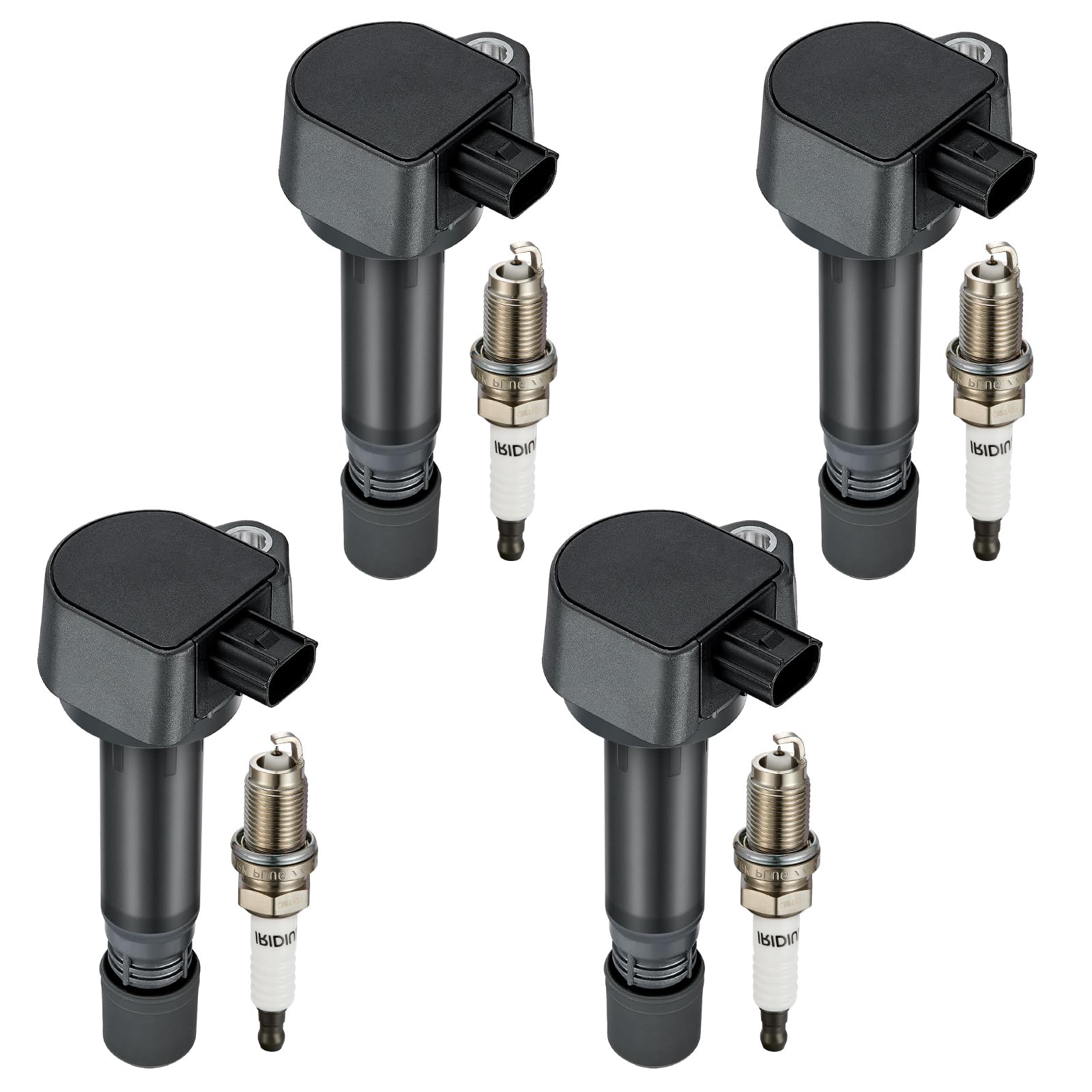 4-Pack Ignition Coil & Iridium Spark Plugs UF582 IZFR6K11S - Compatible with Honda Civic 1.8L L4 (Replaces 30520RNAA01, C1580, UF-582) - High Performance Engine Parts for Smoother Acceleration & Better Fuel Efficiency