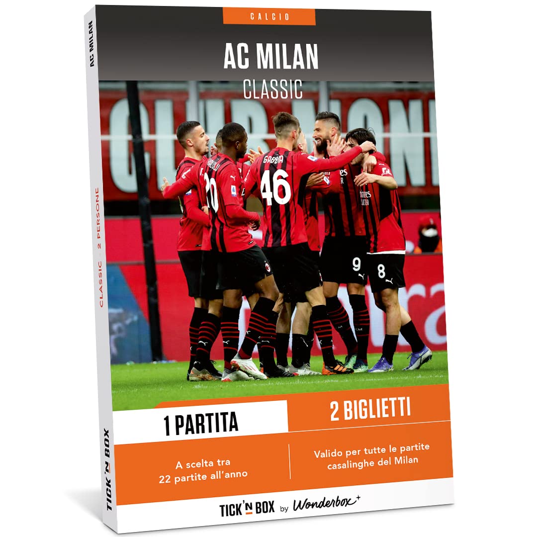 Tick&Box - Cofanetto Regalo AC Milan Classic - 2 Biglietti per 1 Partita - Regalo Perfetto per Tifosi del Calcio