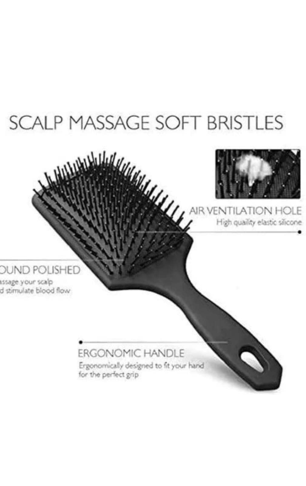 Glowhouse Mini Paddle Manual Scalp Massager - Stimulates Blood Circulation & Reduces Dandruff - Hair Scrubber Brush for Men & Women - Perfect for Relaxation & Hair Care at Home or Salon