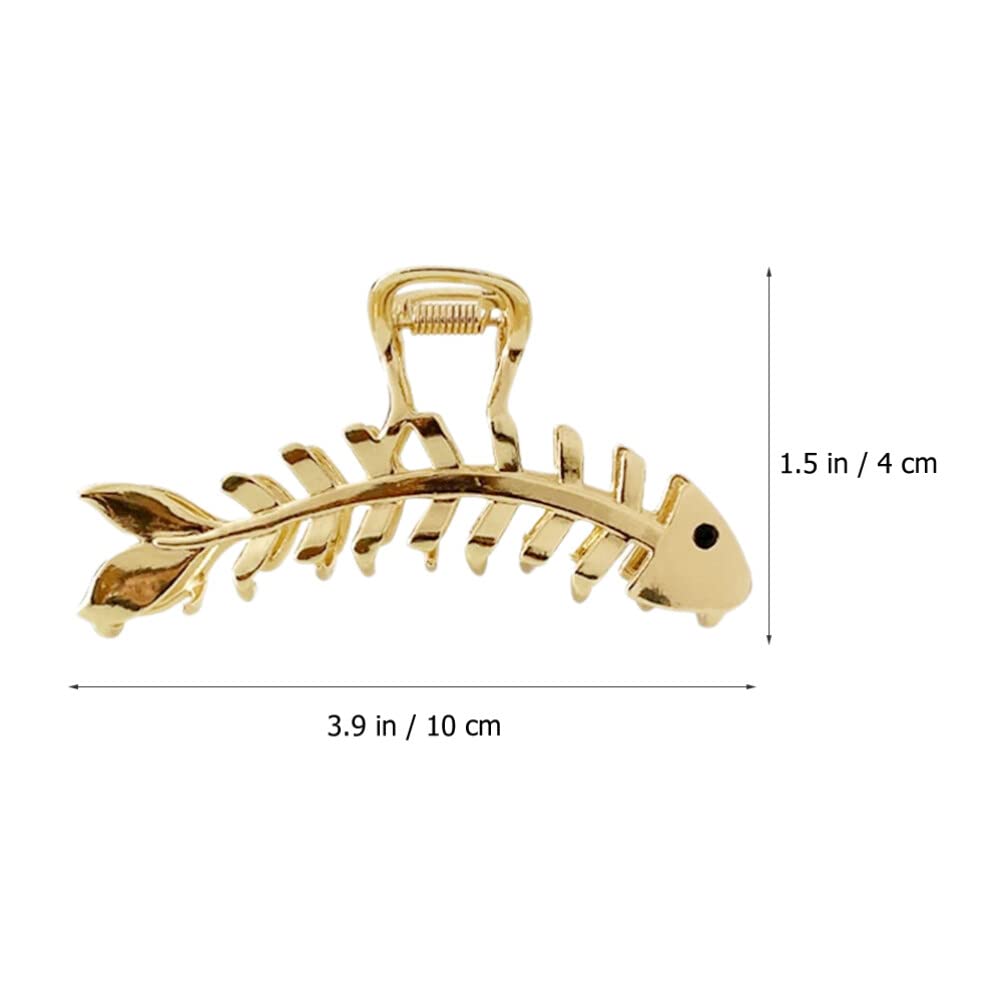 EXCLUZO 3-Pack Metal Fishbone Hair Clips - Large Non-Slip Jaw Clips for Women with Thick or Thin Hair | Perfect for Updos, Ponytails & Everyday Hairstyles