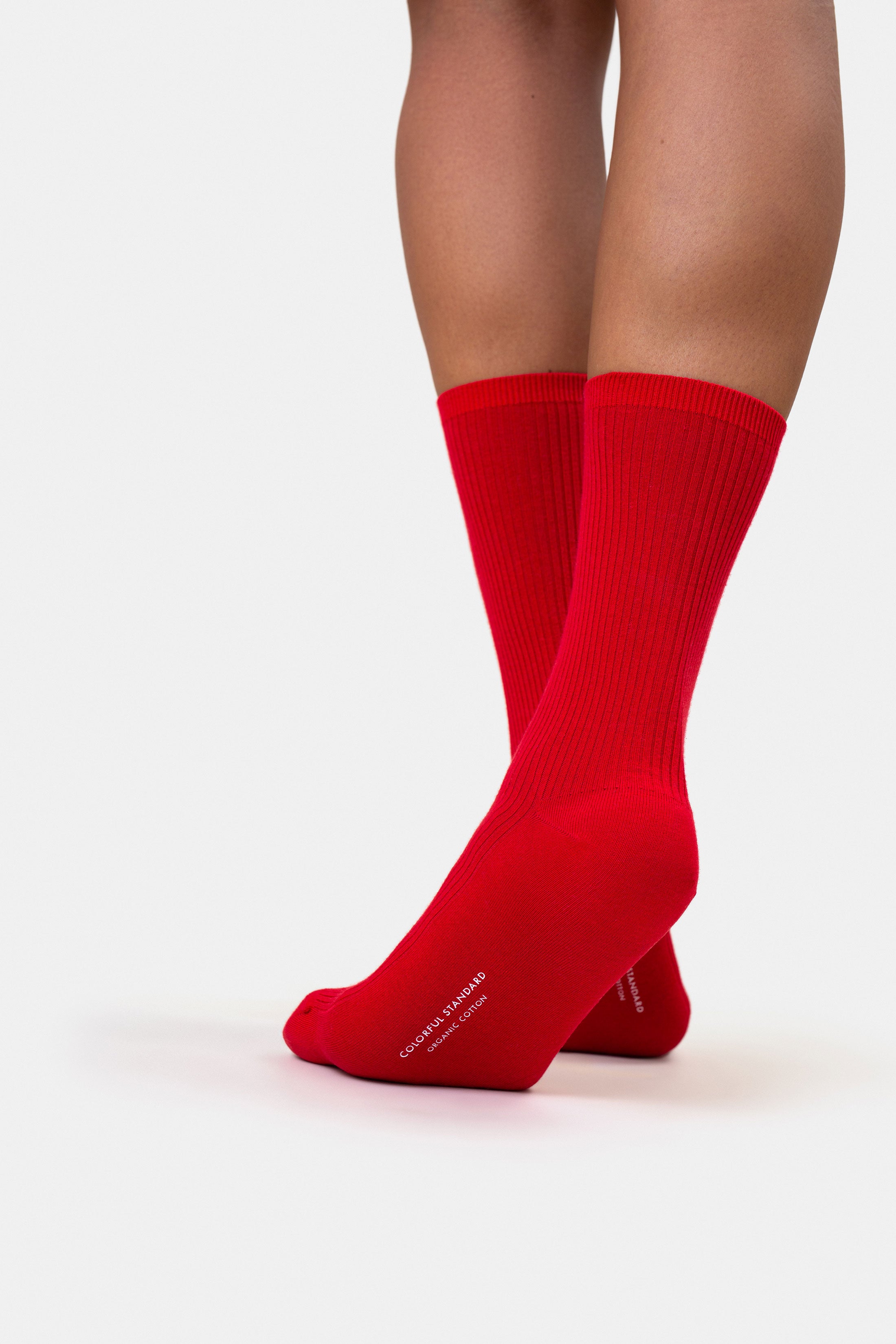 Organic Cotton Women's Classic Crew Socks - Sunny Orange | Comfortable & Breathable for Everyday Wear, Yoga, and Workouts