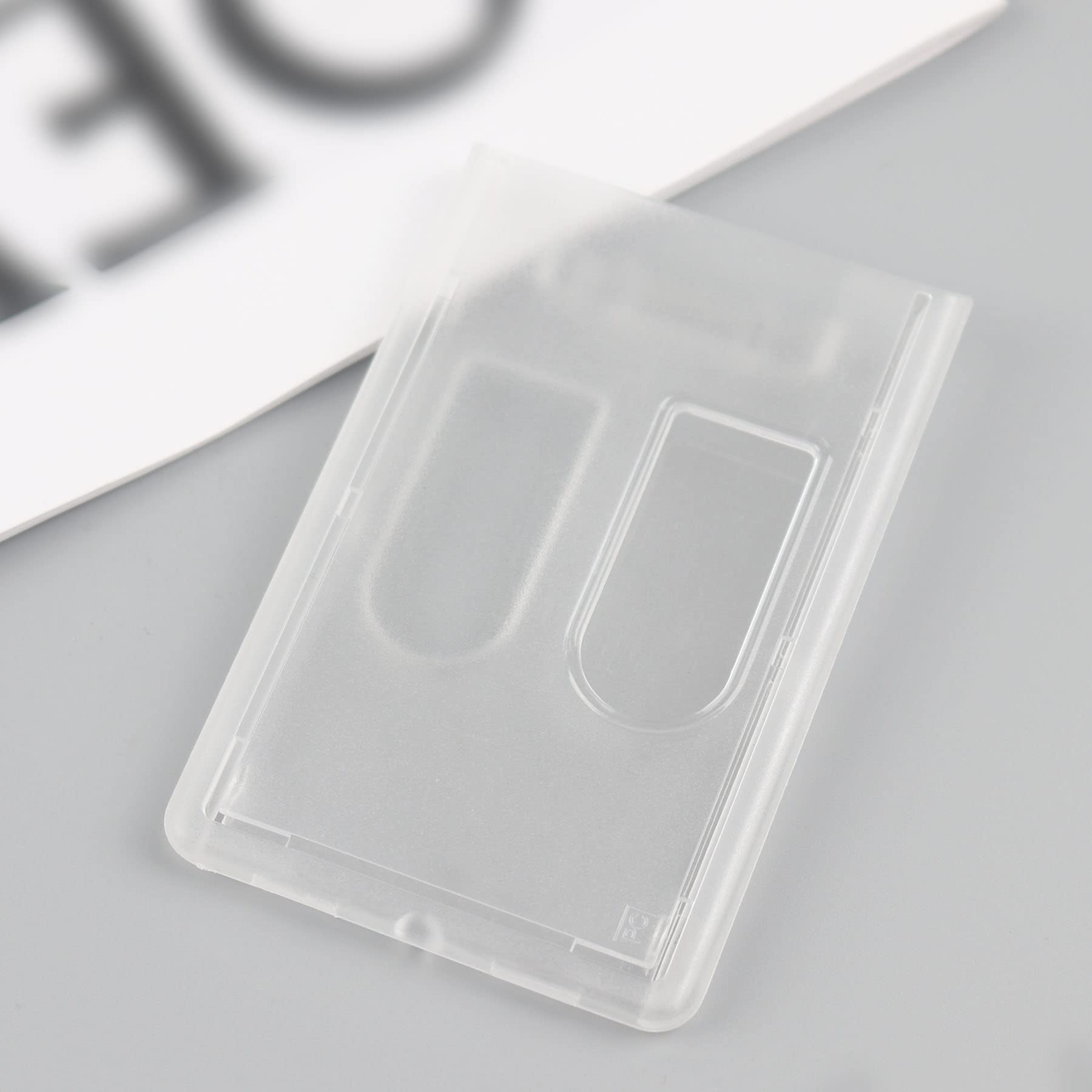 25 Pack Fallen One Name Badge Holders - Durable Hard Plastic ID Card Holders with Thumb Slots, 2 Card Capacity Vertical Design for Conventions, Workplaces & Events