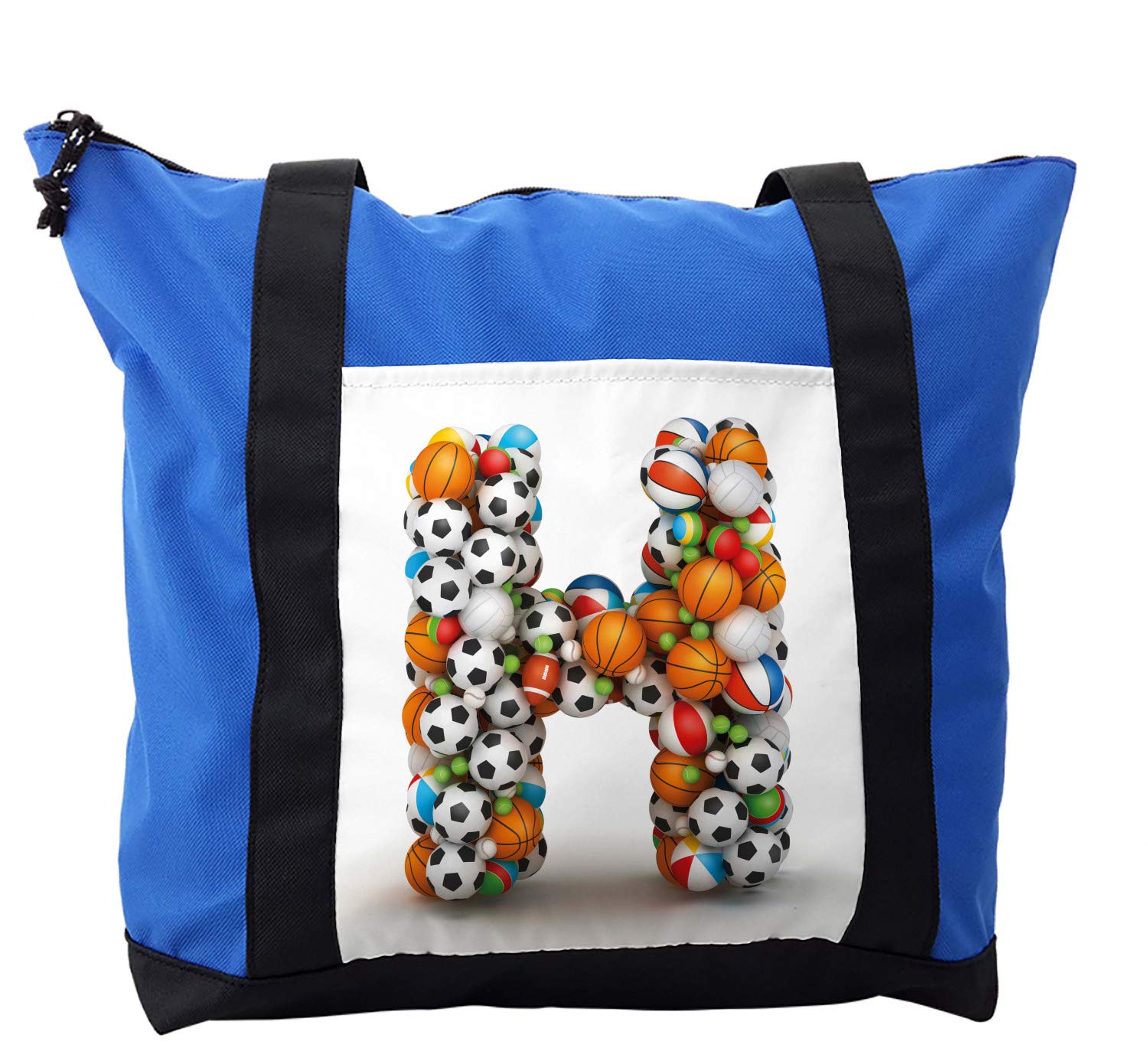 Ambesonne Letter H Shoulder Bag - Durable Zippered Crossbody Purse for Gaming, Sports & Travel - Perfect for Cosplay, Conventions & Everyday Use