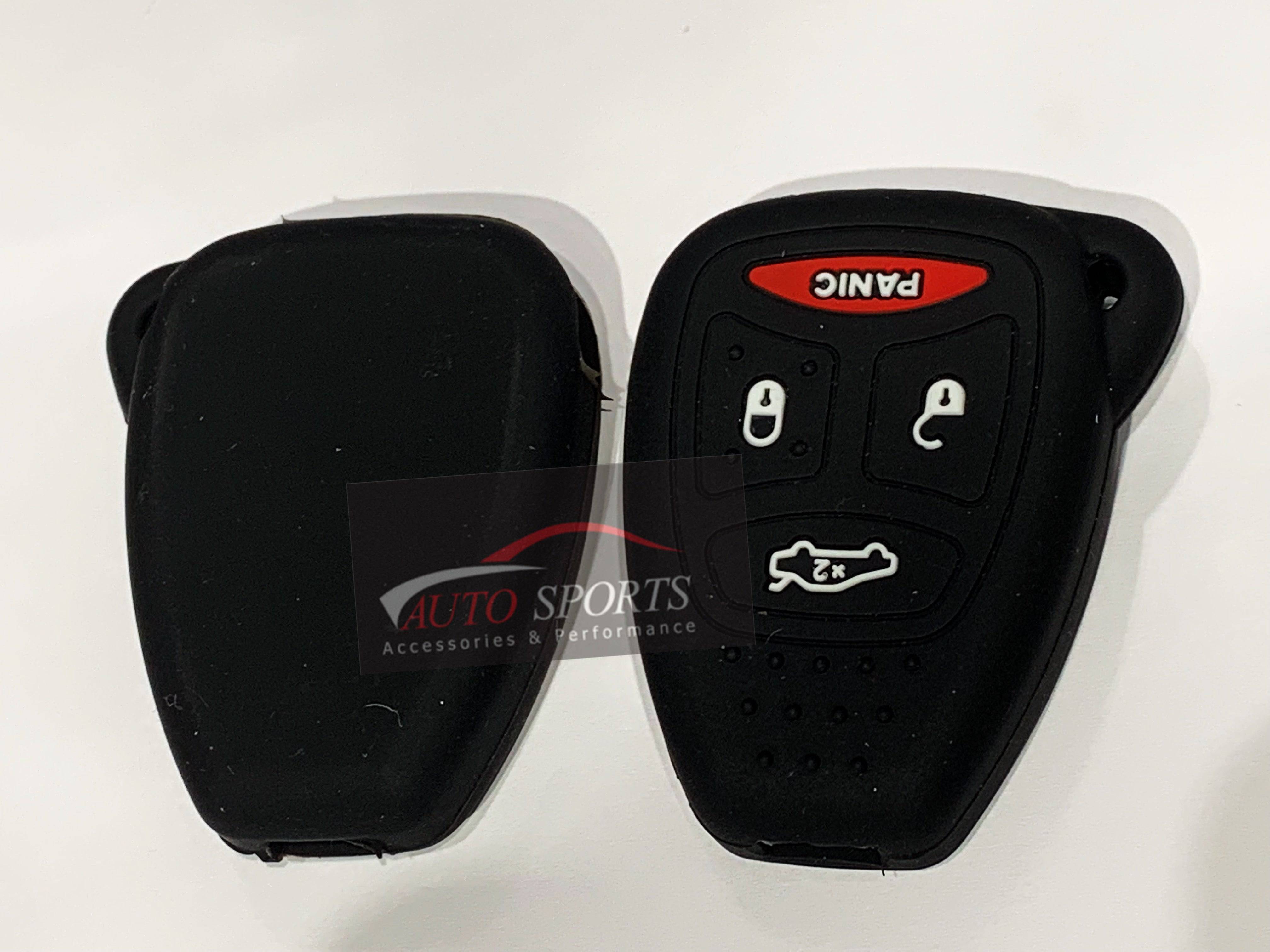 Chrysler Dodge Jeep Ram 4-Button Silicone Remote Key Fob Cover - Durable Rubber Key Protector for Chrysler 300/300C, Dodge Magnum/Dakota/Durango, Ram Charger & Jeep Cherokee - Perfect for Daily Use and Key Protection