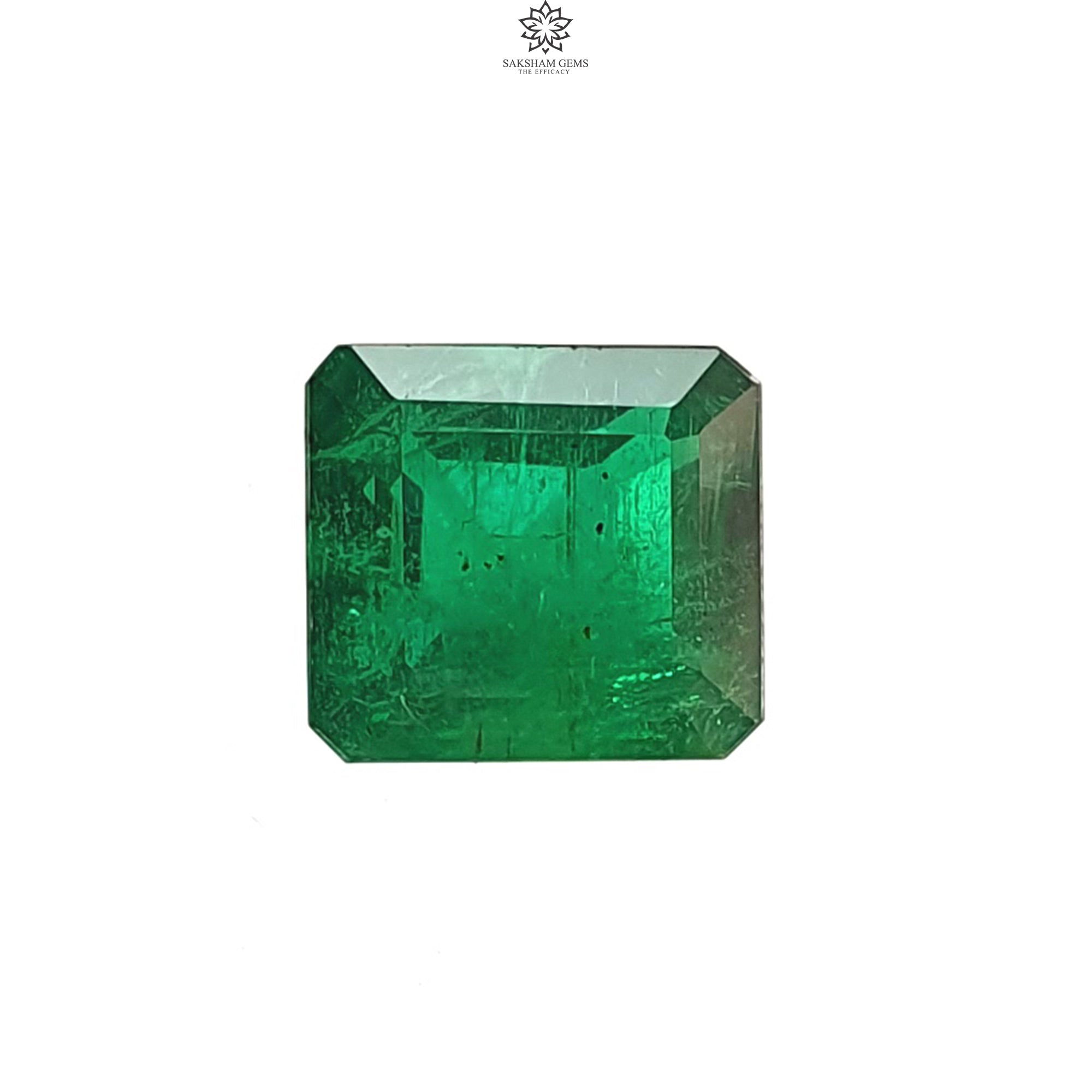Natural 7.00cts Untreated Green Emerald Gemstone - Square Faceted Cut 10x9mm (1pc) | May Birthstone for Jewelry Making, Engagement Rings & Necklace Pendants
