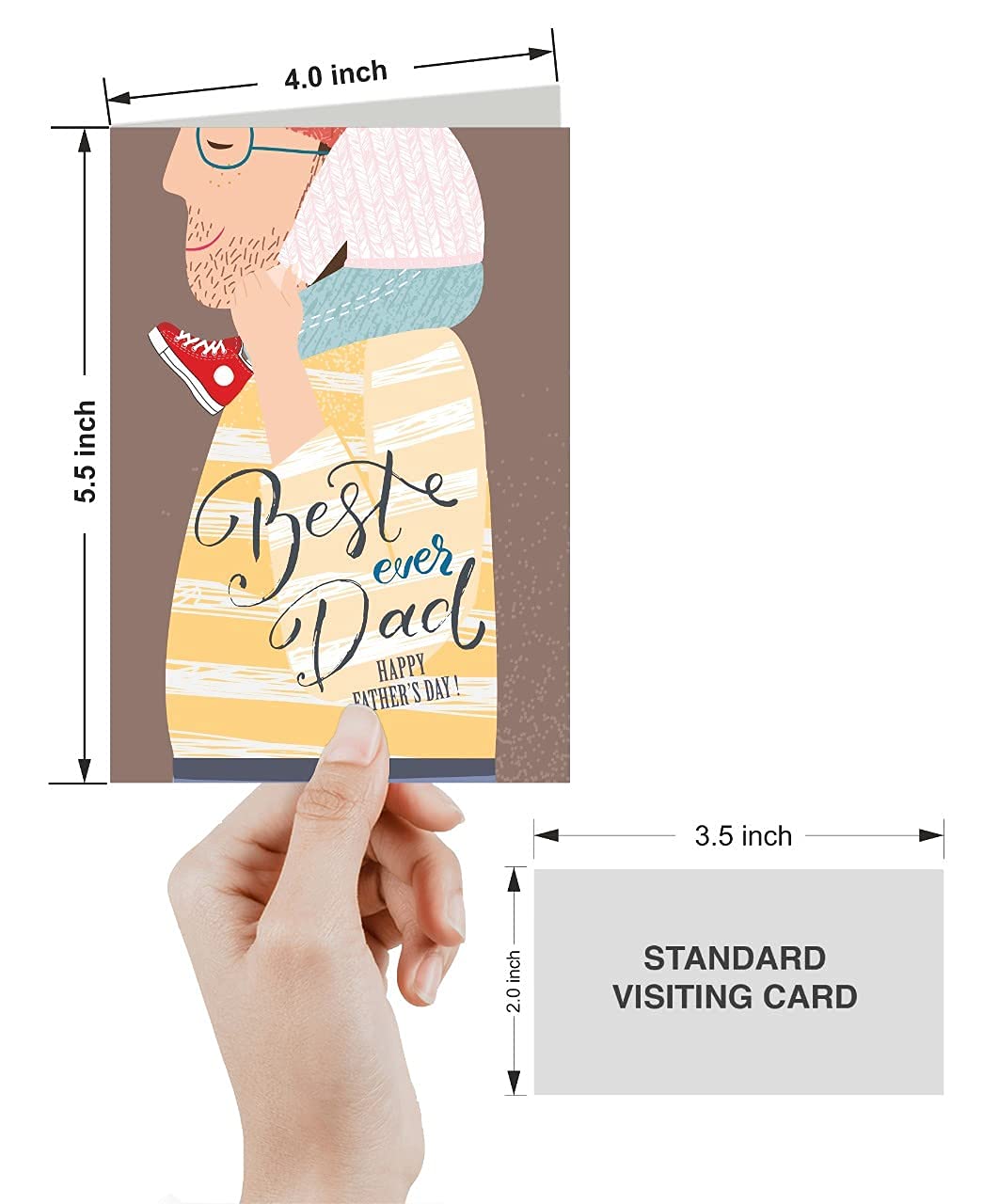 24-Pack Father's Day Greeting Cards with Envelopes & Seal Stickers - 6 Assorted Designs (4 Each) | 5.5