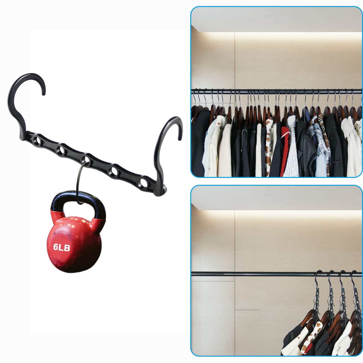 10 Pack Cascading Hanger Organizer - Heavy Duty Plastic Closet Space Saver for Pants, Jeans & Clothing | Wardrobe Organization Solution for Small Spaces & Bulk Storage