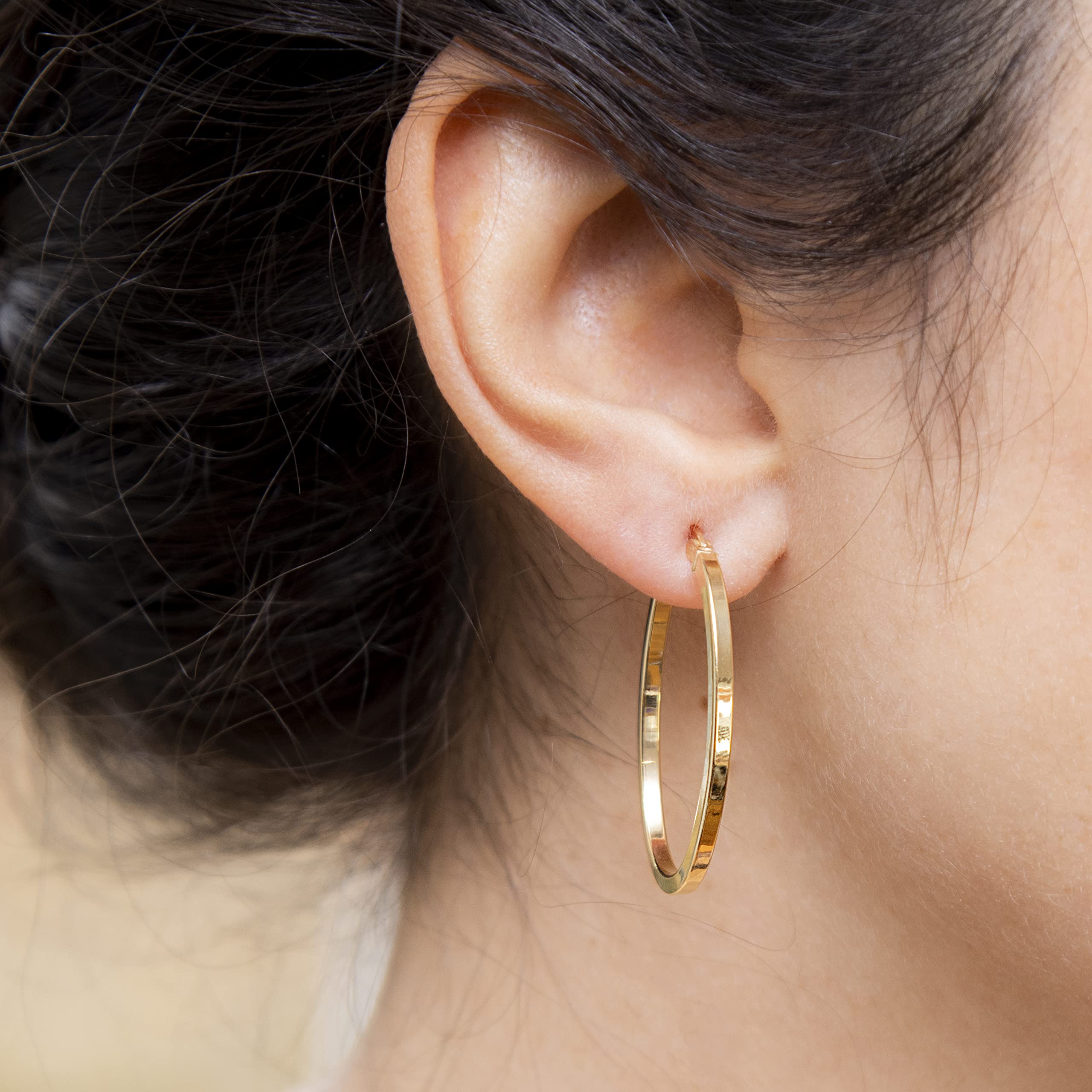 Carissima Gold 9K Yellow Gold Oval Creole Hoop Earrings for Women - Elegant & Timeless Jewelry for Parties, Weddings & Everyday Wear