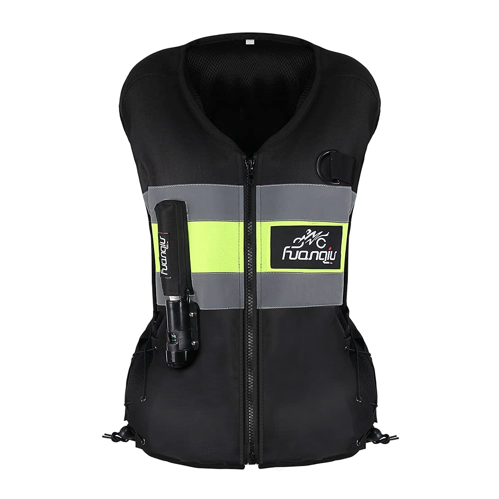Professional Motorcycle Airbag Vest - Advanced Moto Racing & Motocross Protective Jacket with Zipper & Reflective Design - Ideal for Track Racing, Off-Road Adventures & Urban Commuting