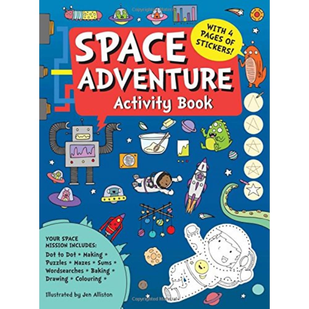 Space Adventure Activity Book for Kids - Fun & Educational Outer Space Themed Puzzles, Mazes & Coloring Pages - Perfect for Travel, Classrooms & Birthday Gifts