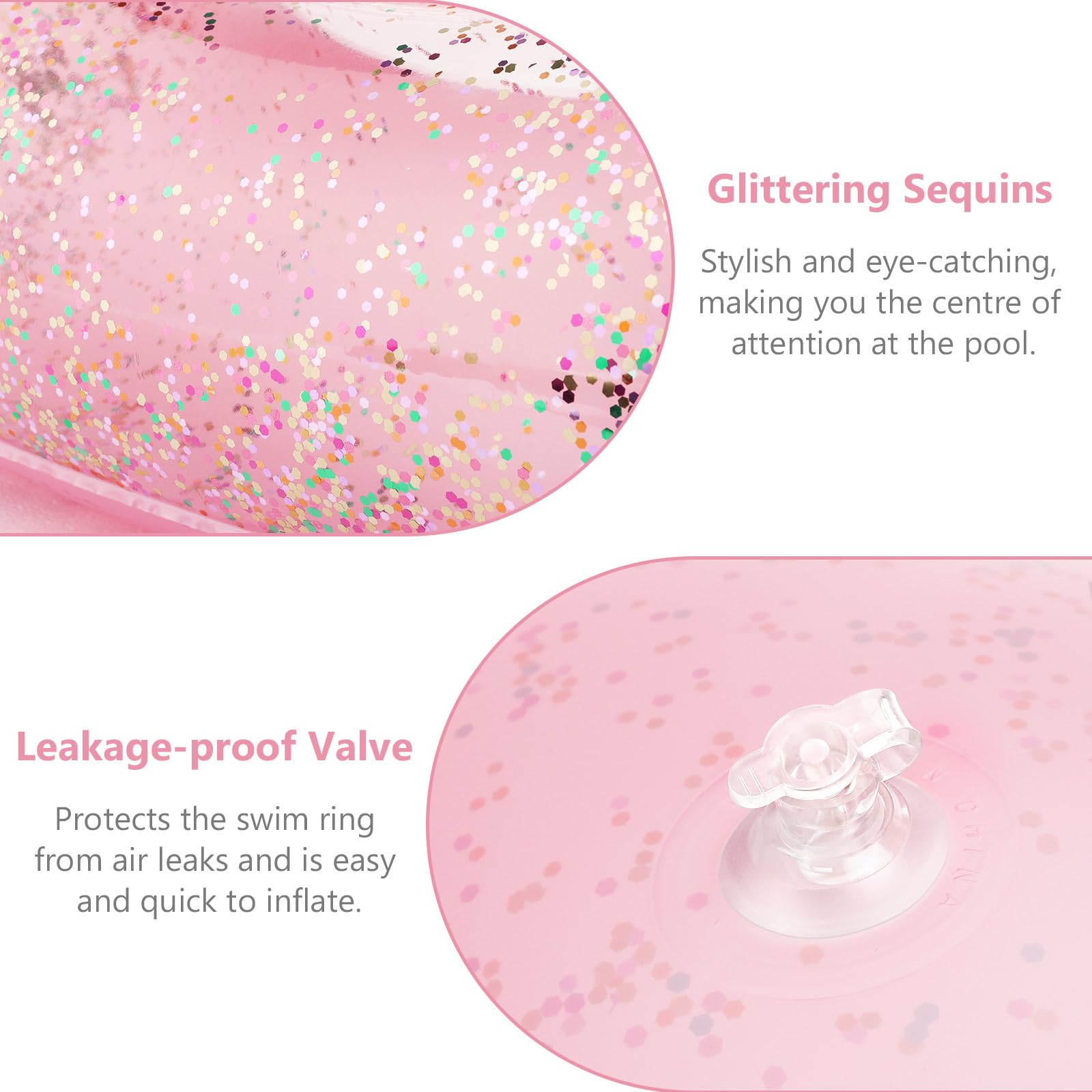MoKo Inflatable Pool Floats for Adults - Heart Shaped Swim Ring, Summer Swimming Tube, Bachelorette Party Decorations, Beach Wedding Pool Toys, Water Fun Swimming Circle for Pool Party, Girls Day Out