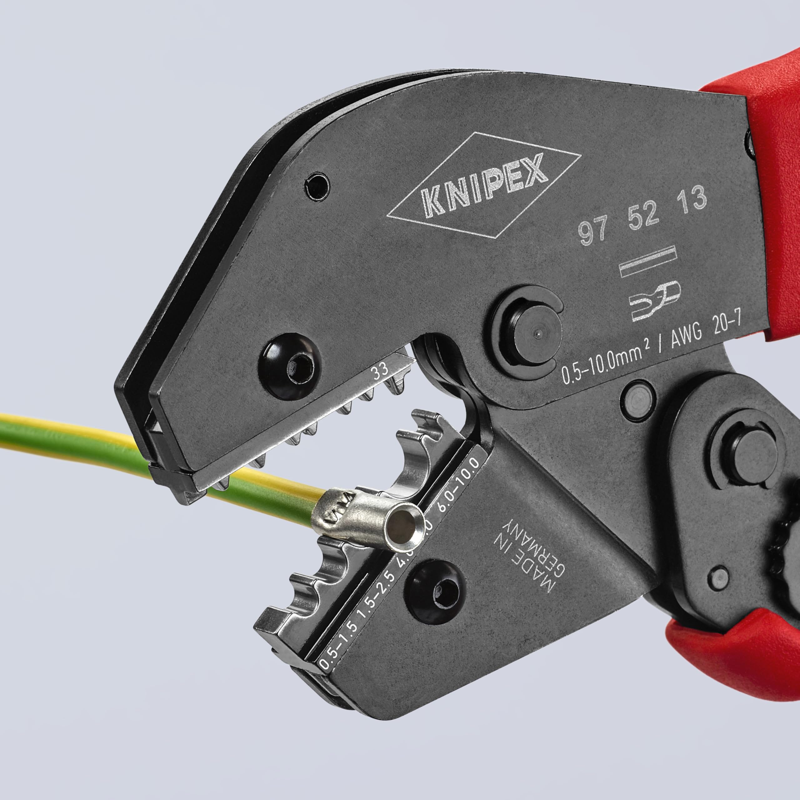 KNIPEX Crimping Pliers for Non-Insulated Cable Lugs - Professional Wire Terminal Crimper Tool for Electrical Wiring, Automotive & DIY Projects