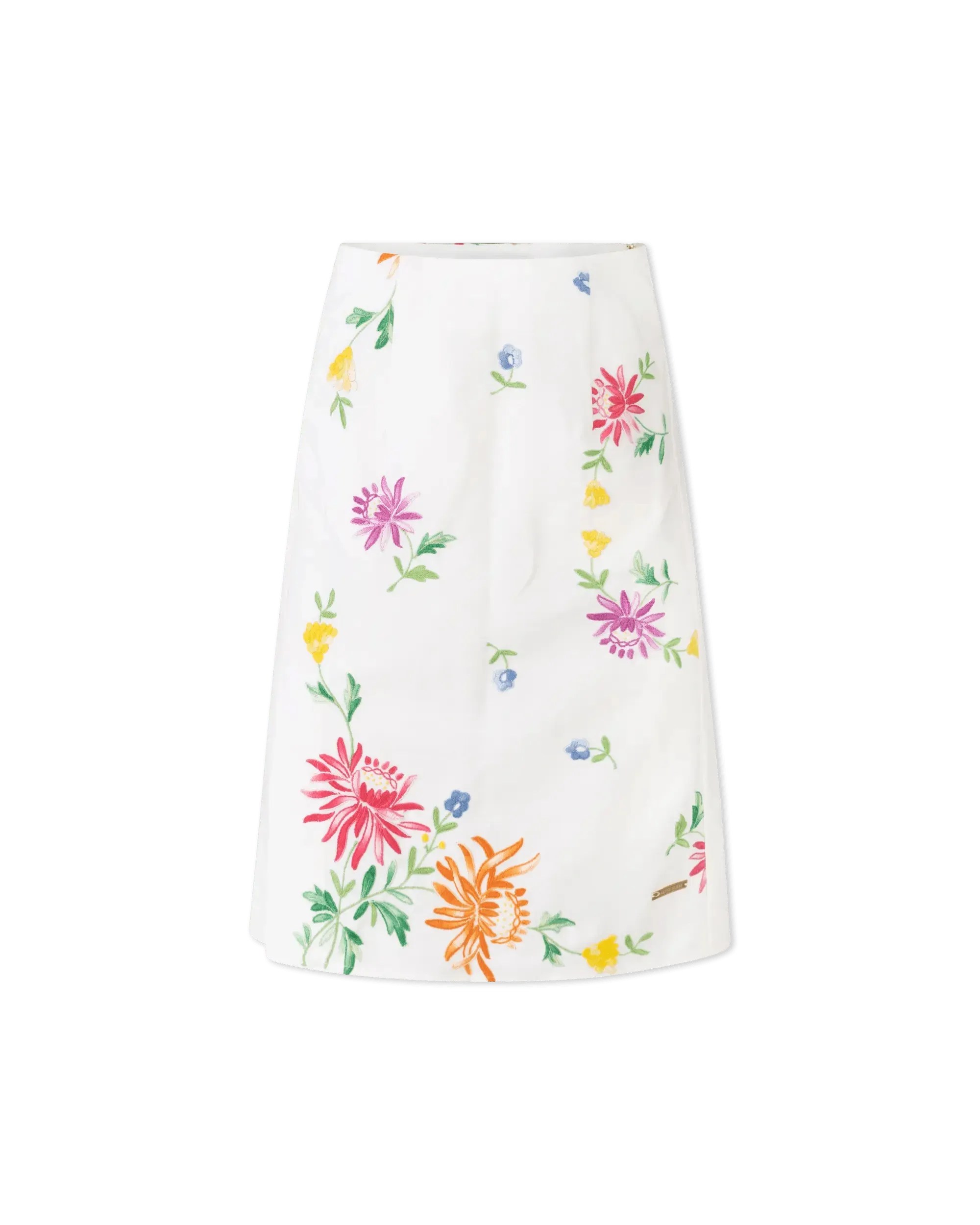 Embroidered Linen Slit Skirt for Women - High Waist Boho Summer Maxi Skirt with Side Slit | Perfect for Beach, Vacation & Casual Outfits