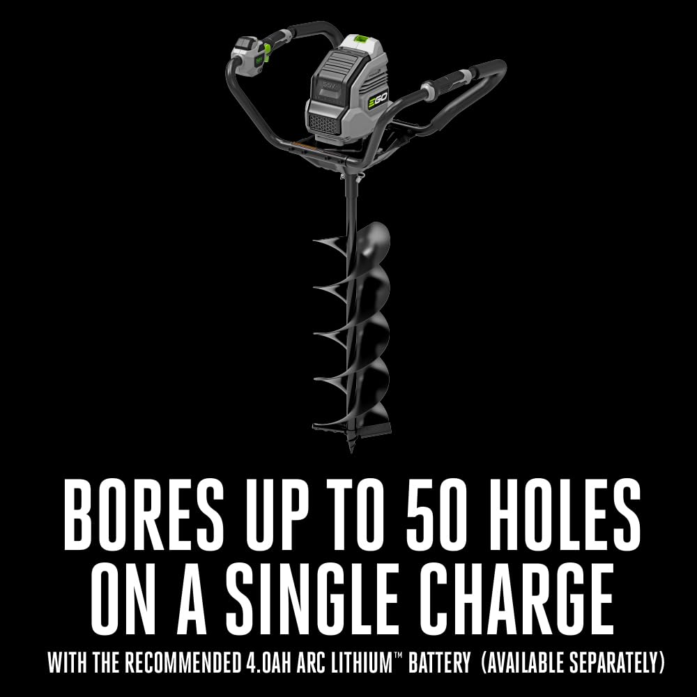 EGO EG0800 8-Inch 56V Cordless Earth Auger - Ergonomic Handle & Anti-Kickback System | Perfect for Planting Trees, Fence Posts & Garden Landscaping (Battery & Charger Sold Separately)