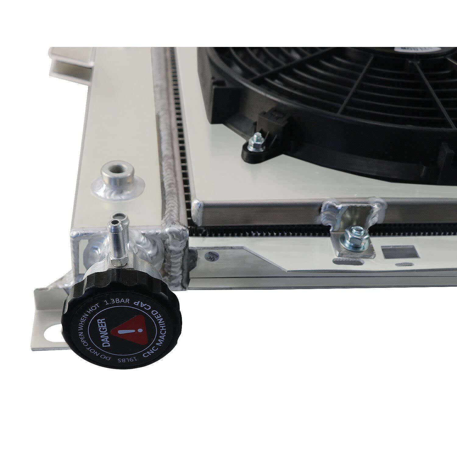 1985-1997 Ford Bronco F150 F250 F350 4.9L L6 4-Row Aluminum Radiator with Shroud, Fan & Relay Kit - Heavy Duty Cooling Upgrade for Off-Roading, Towing & Hot Weather Driving