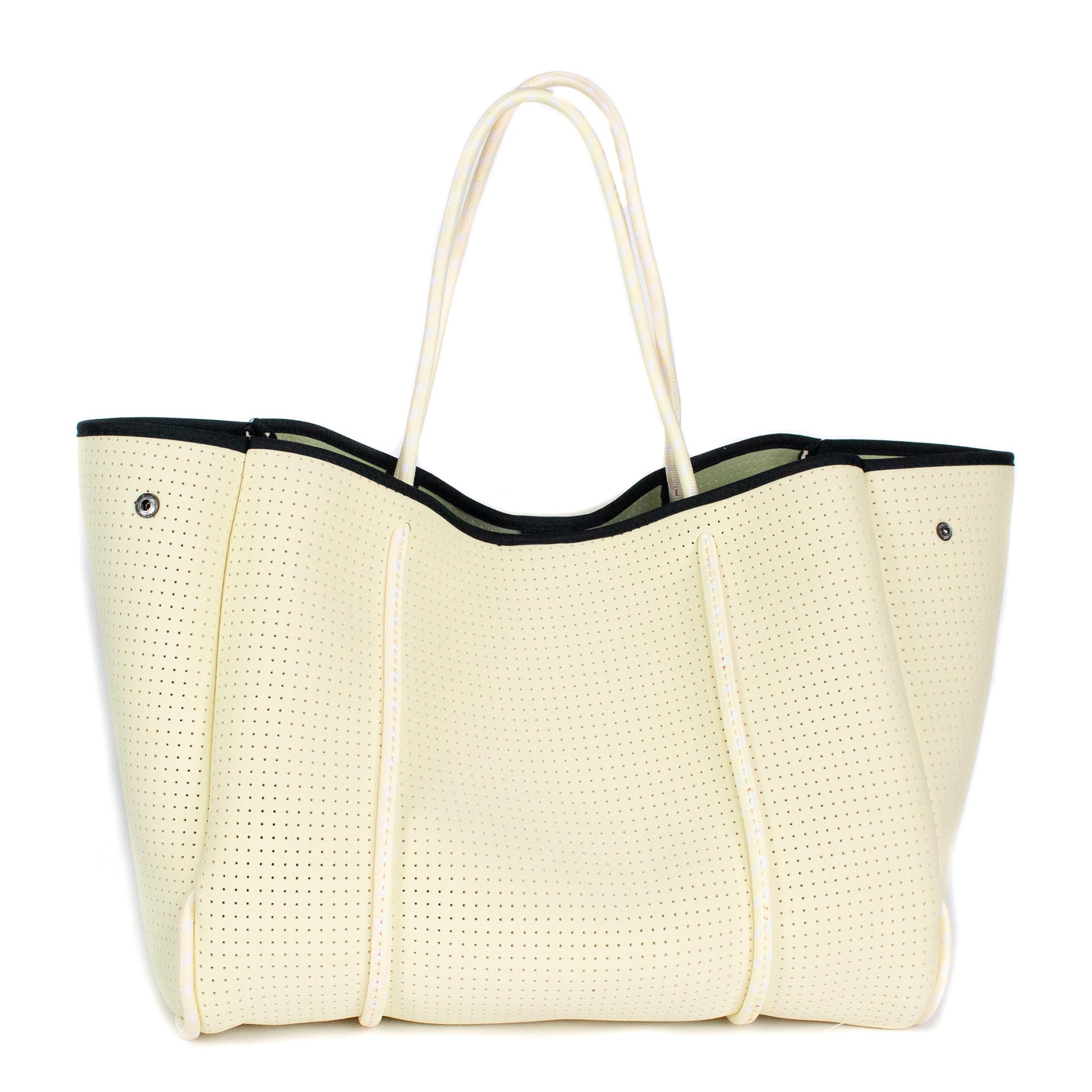 Stylish Large Neoprene Tote Bag for Women - Waterproof Designer Handbag with Multiple Pockets & Zipper Pouch - Perfect for Work, Travel, Gym & Beach Day Essentials
