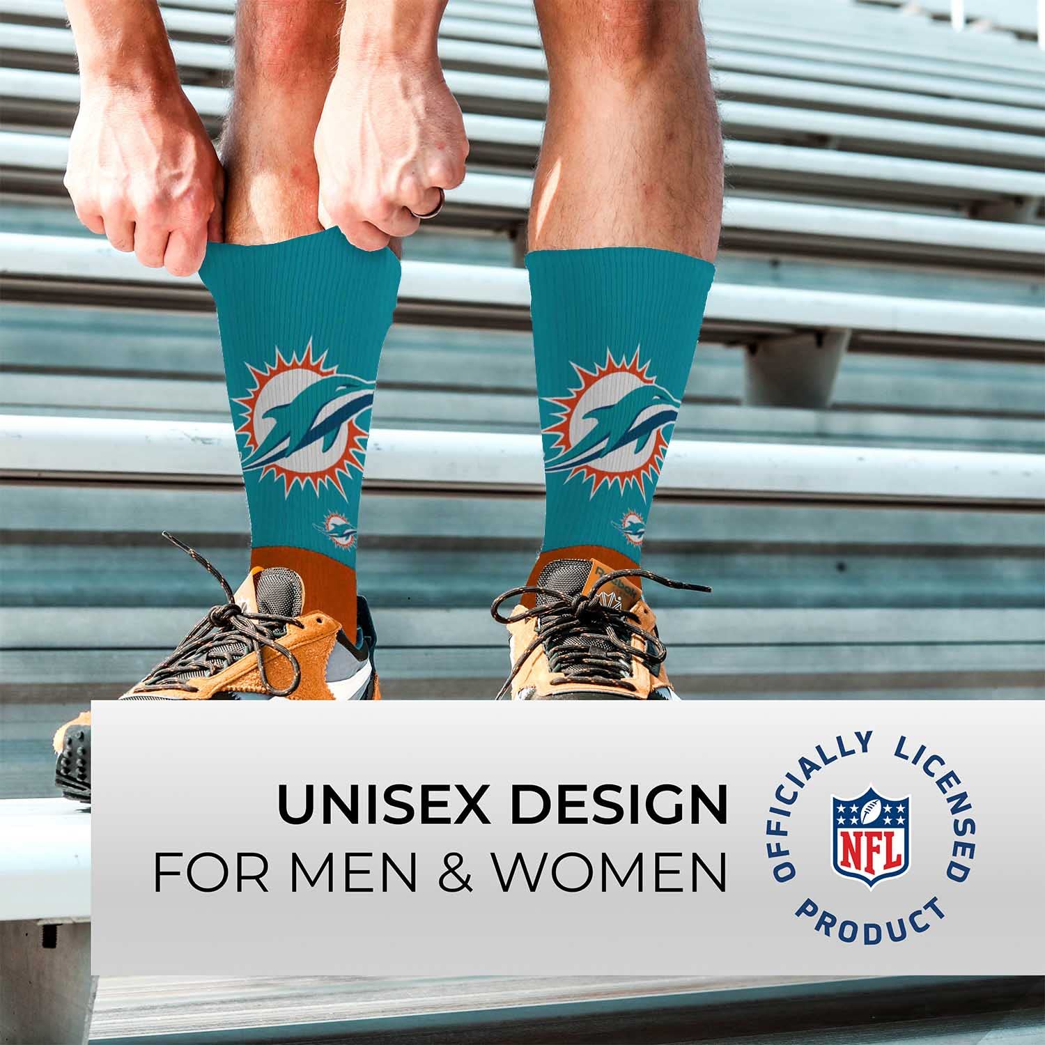 NFL Team Logo Adult Crew Socks for Men - Machine Washable Football Socks for Warm & Cold Weather - Comfortable Game Day Socks for Fans & Players - Perfect for Football Games, Tailgating and Sports Enthusiasts
