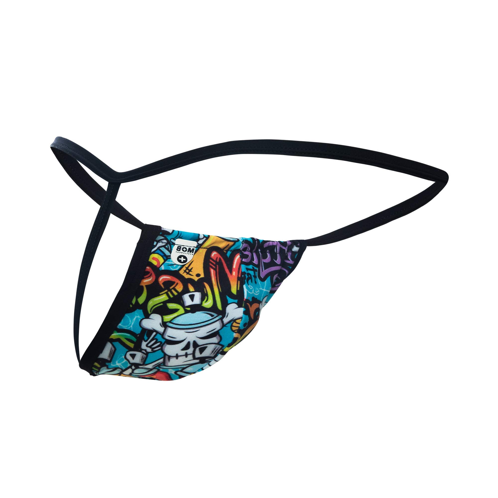 MALEBASICS MOB Print G-String Thong Underwear for Men - XL Size, Music Design - Perfect for Dance, Cosplay & Sensual Wear