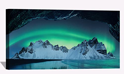 Aurora in Iceland Mountains