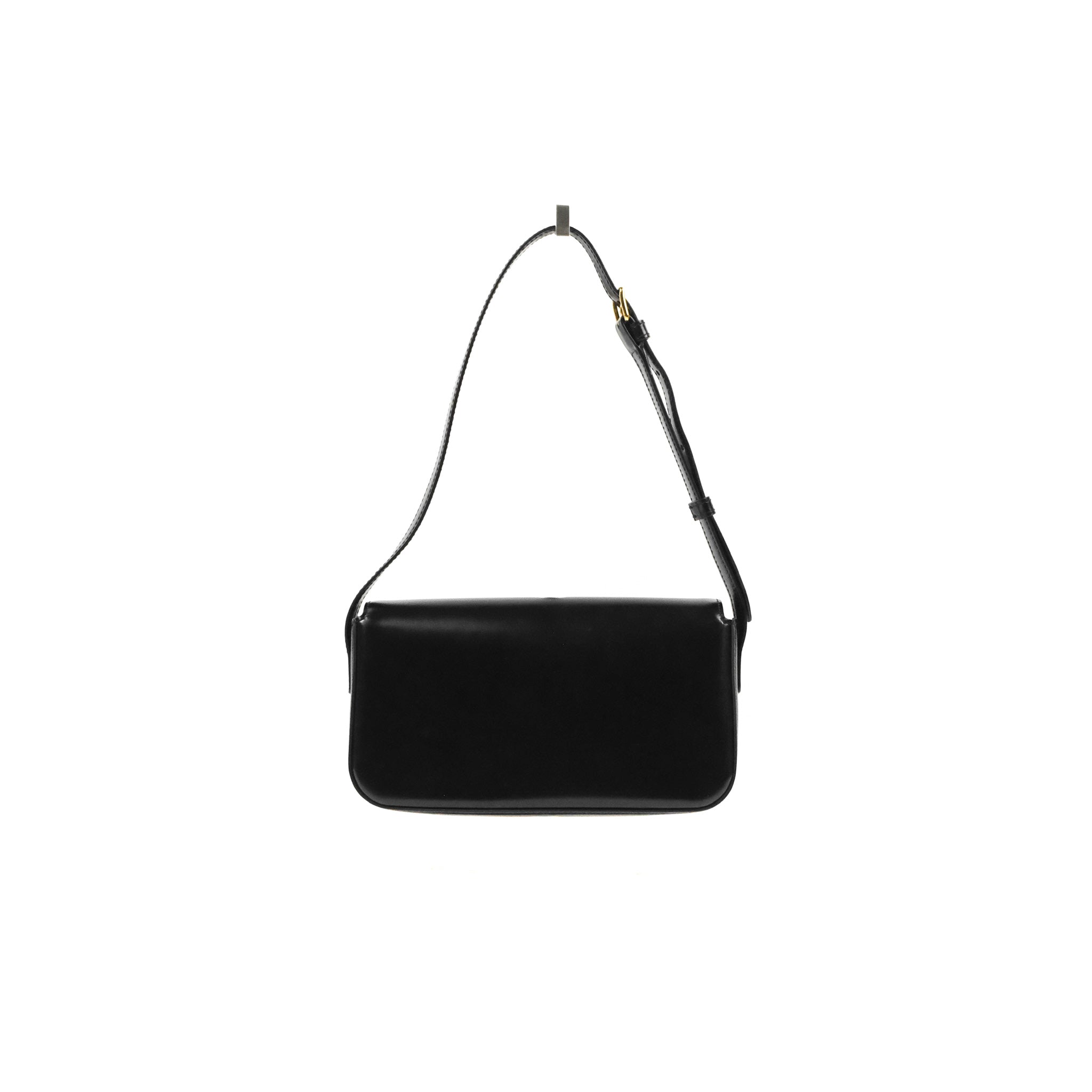 Celine Triomphe Shoulder Bag in Black Calfskin Leather - Luxury Crossbody Purse for Women, Perfect for Work, Travel & Evening Events
