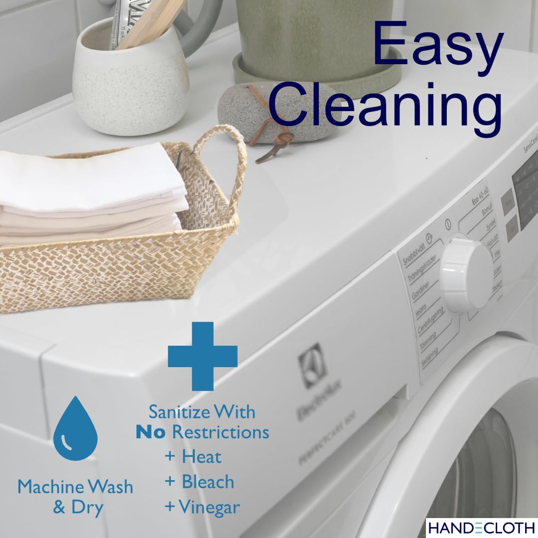 **Eco-Friendly Reusable Paper Towel Set - 12 Absorbent, Durable Cloths with Cork Fabric Basket | Machine Washable, No Pilling, Quality Edges | Made in USA | Perfect for Kitchen Cleaning, Zero Waste Living & Sustainable Home**
