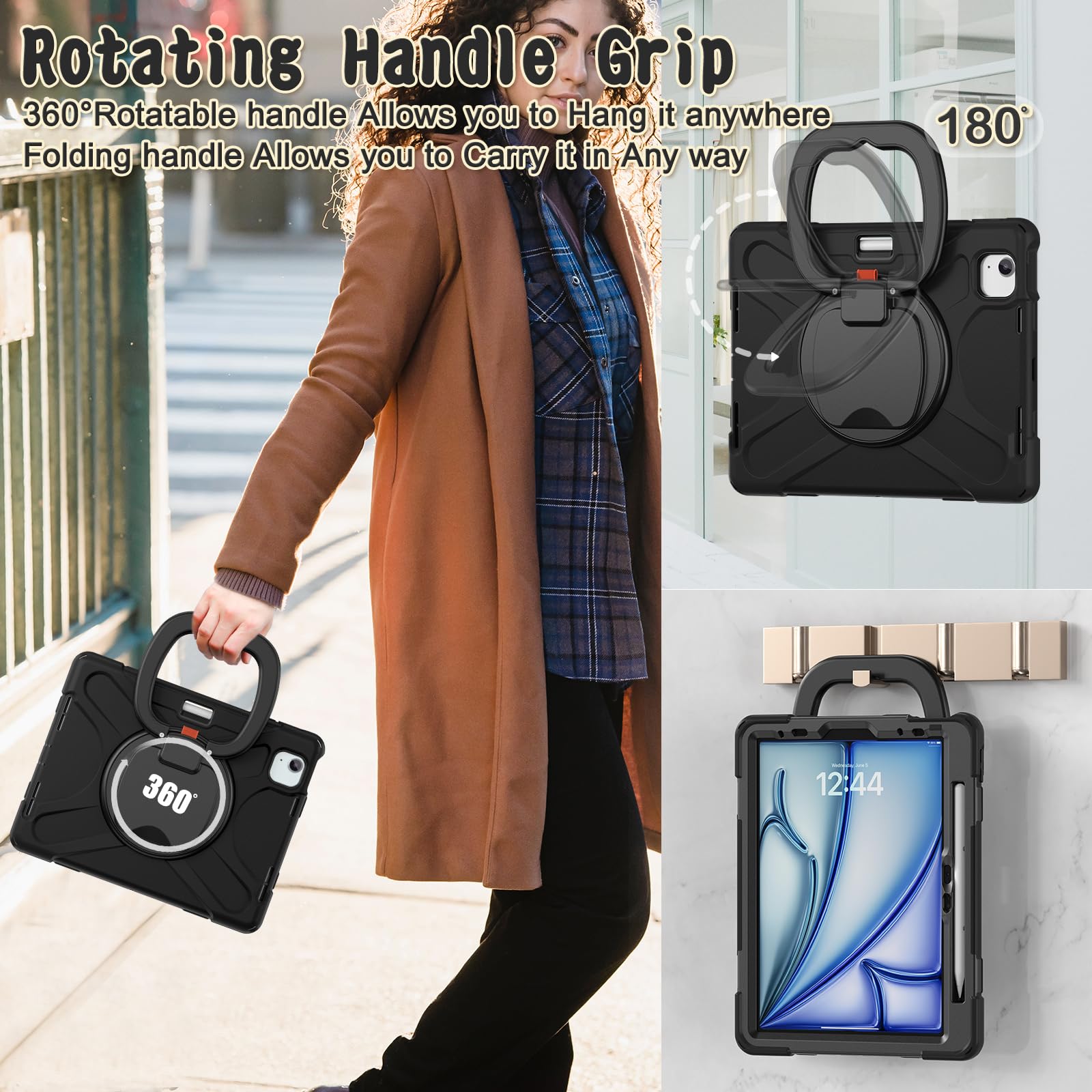 SCSVPN iPad Air 11 Inch Case M3/M2 (7th/6th Gen 2025/2024) & iPad Air 5th/4th Gen 10.9