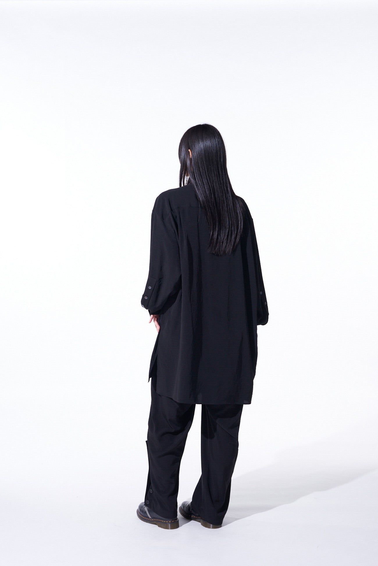 Stylish Crepe de Chine Button Slit Pants for Women - Comfortable & Elegant High-Waisted Trousers for Office, Party, and Casual Wear