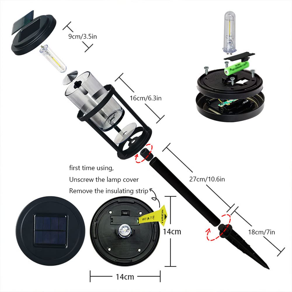 Solar Powered Outdoor Post Lights - Waterproof LED Garden Lantern for Courtyard, Villa & Landscape Decoration | Die Cast Aluminum Fixture with Floor Plug | Perfect for Pathways, Driveways & Patio Lighting