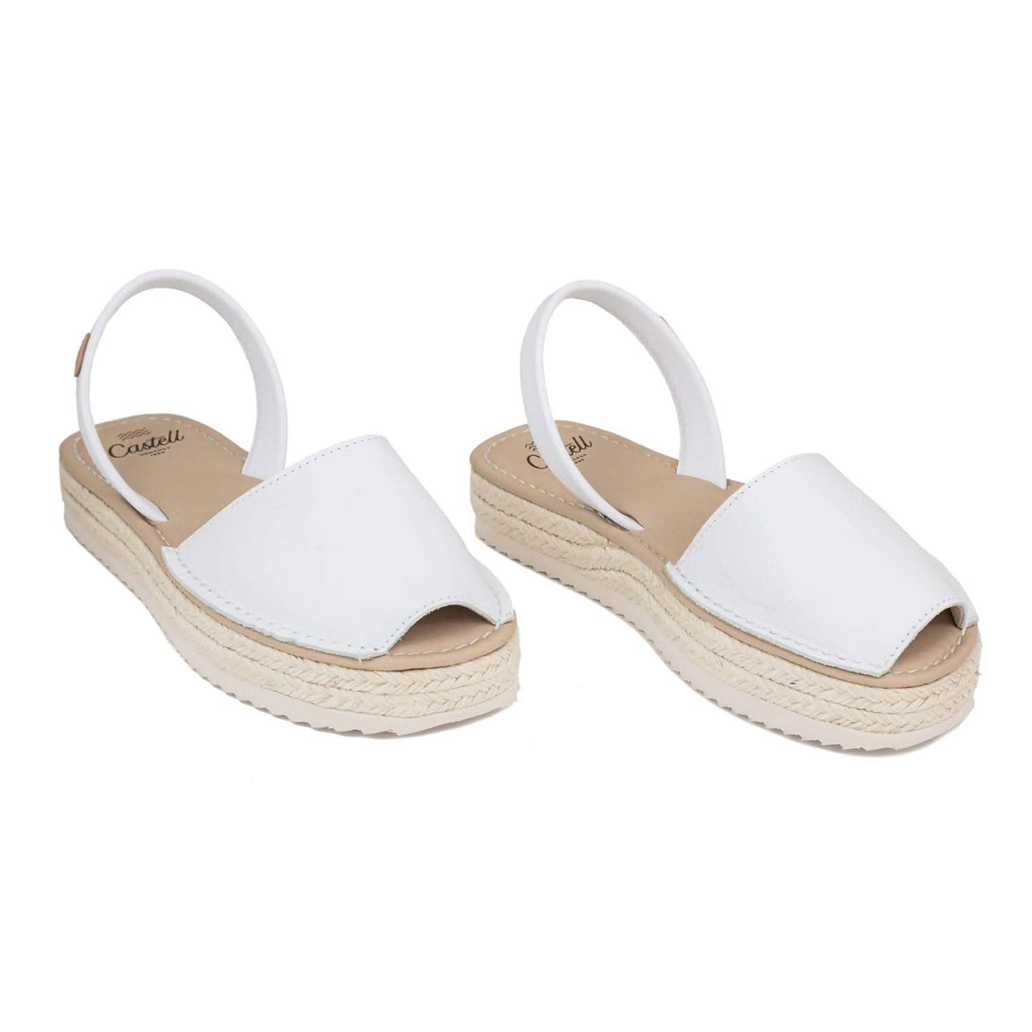 Stylish Platform Leather Menorcan Espadrilles for Women - Double Yute 2283 2 Ciervo | Comfortable Summer Sandals for Beach, Vacation & Casual Outings