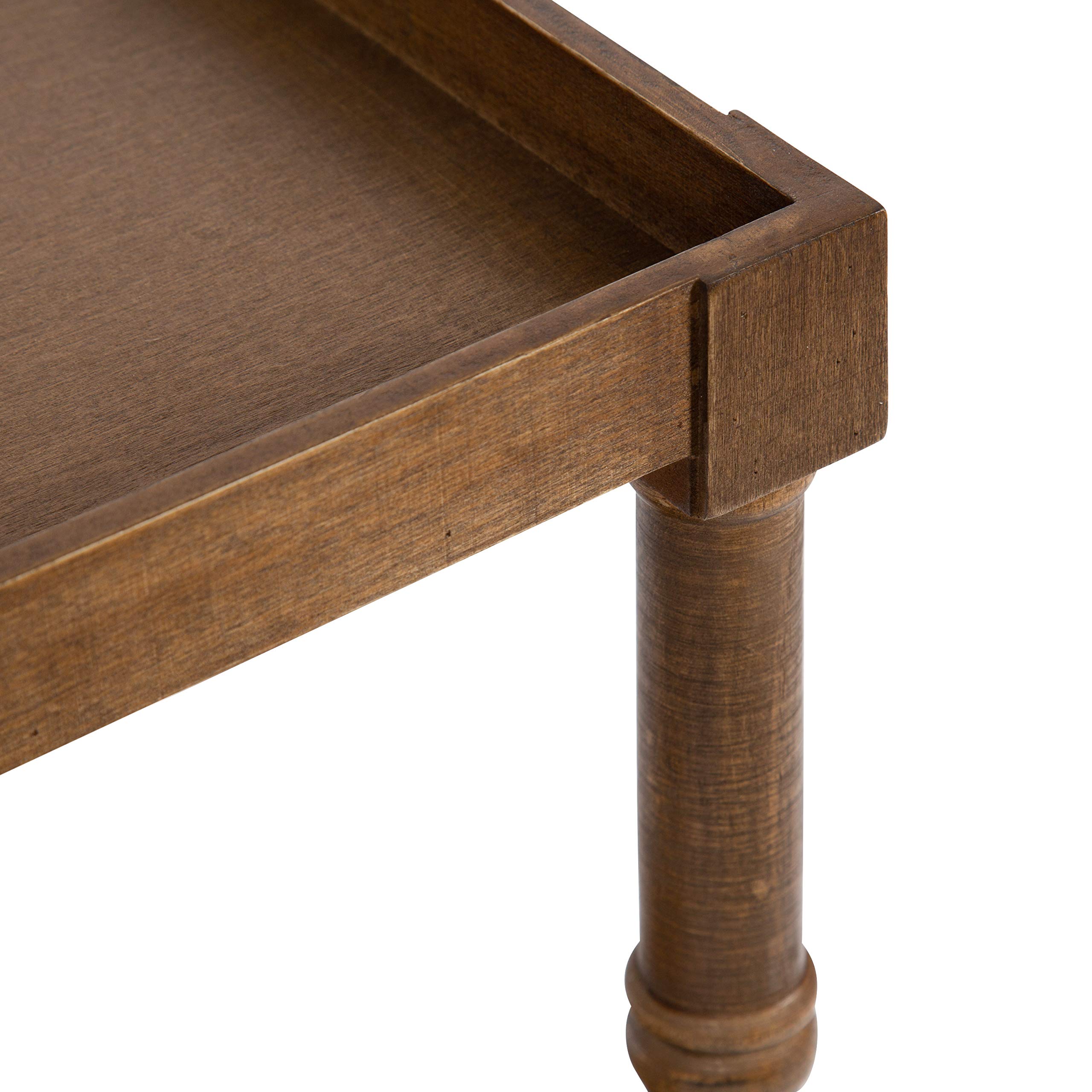 Kate and Laurel Bellport Farmhouse Side Table - 22 x 14 x 26 Inches, Rustic Brown Wooden End Table with Storage Shelf | Perfect for Living Room, Bedroom & Entryway Decor