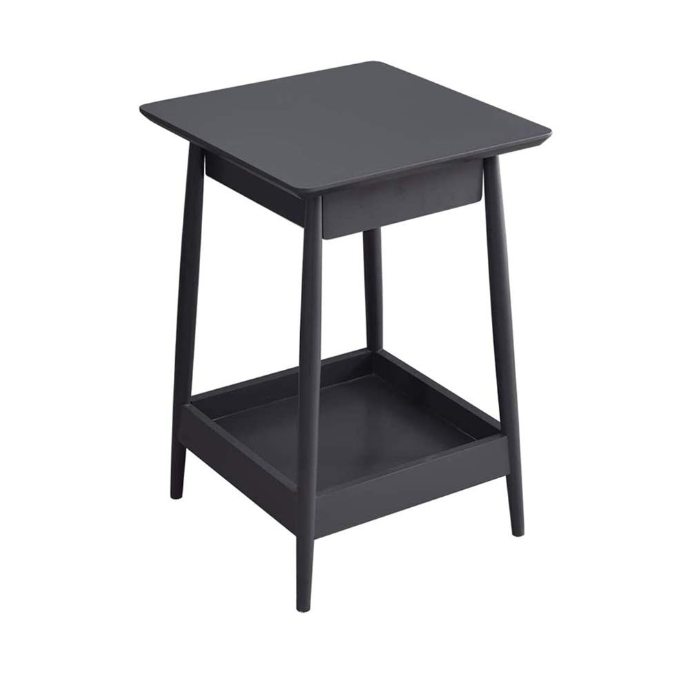 Sturdy Pine Wood Bedside Table - Nightstand with Storage Cabinet, Easy to Assemble, Black - Perfect for Bedrooms, Guest Rooms & Small Spaces