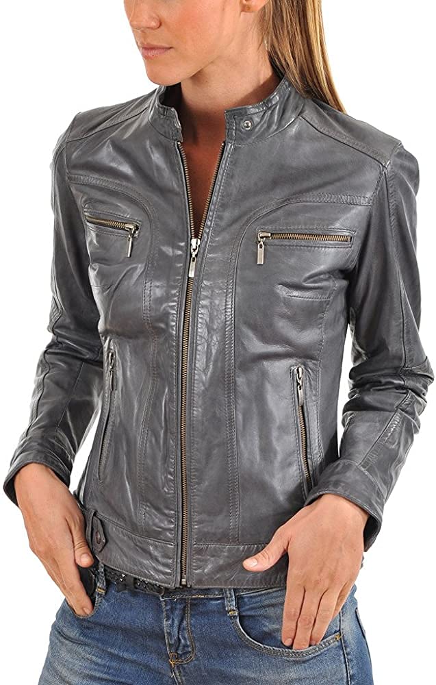 Women's Vintage Lambskin Leather Jacket - Winter Motorcycle Biker Jacket for Riding & Racing | Perfect for Casual Outfits, Moto Events & Cold Weather Fashion