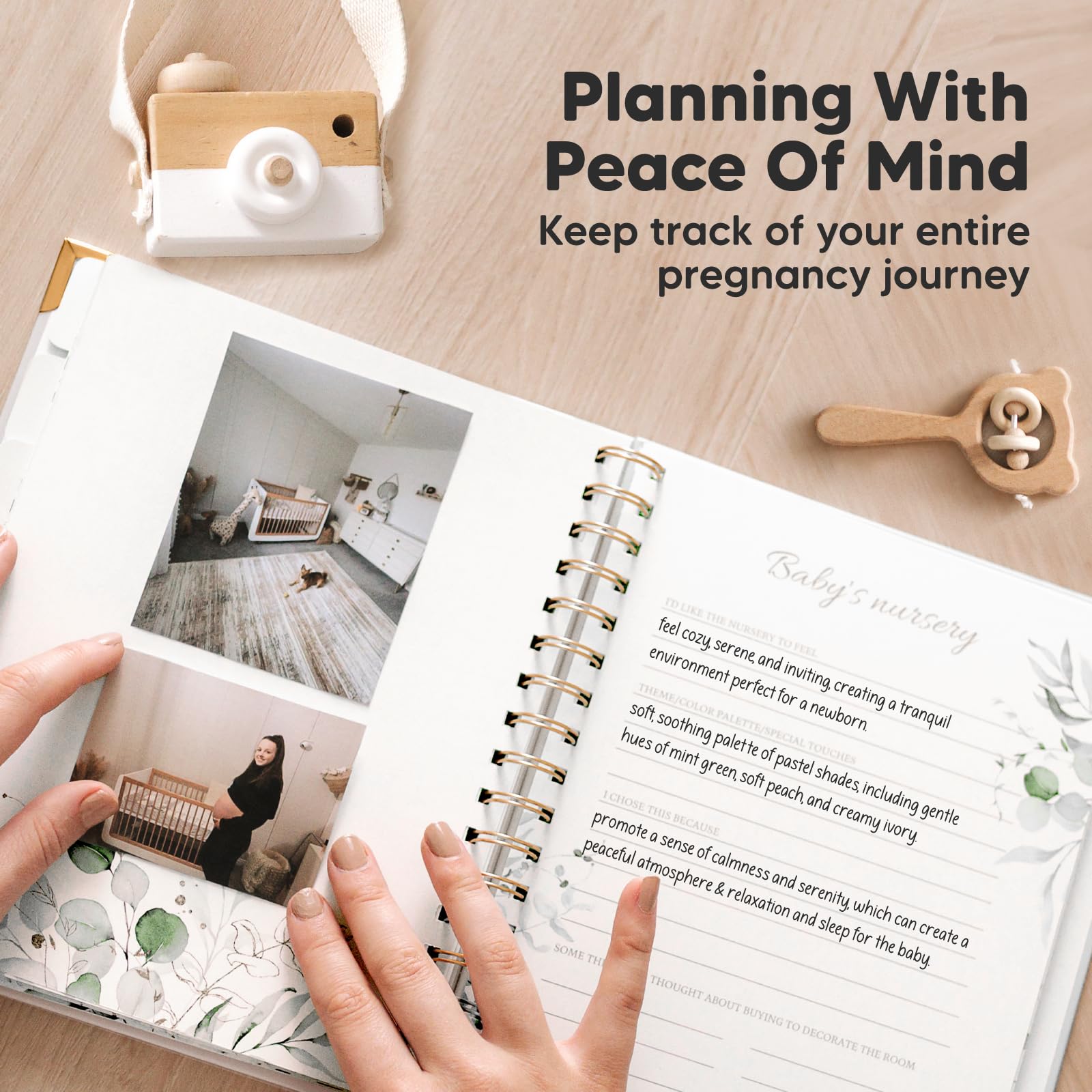 90-Page Hardcover Pregnancy Journal & Memory Book for First-Time Moms - Pregnancy Planner, Baby Memory Book with Ultrasound Pages, Mom Diary Keepsake (Alpine) - Perfect for Recording Pregnancy Milestones, Baby Growth & Creating Lasting Memories